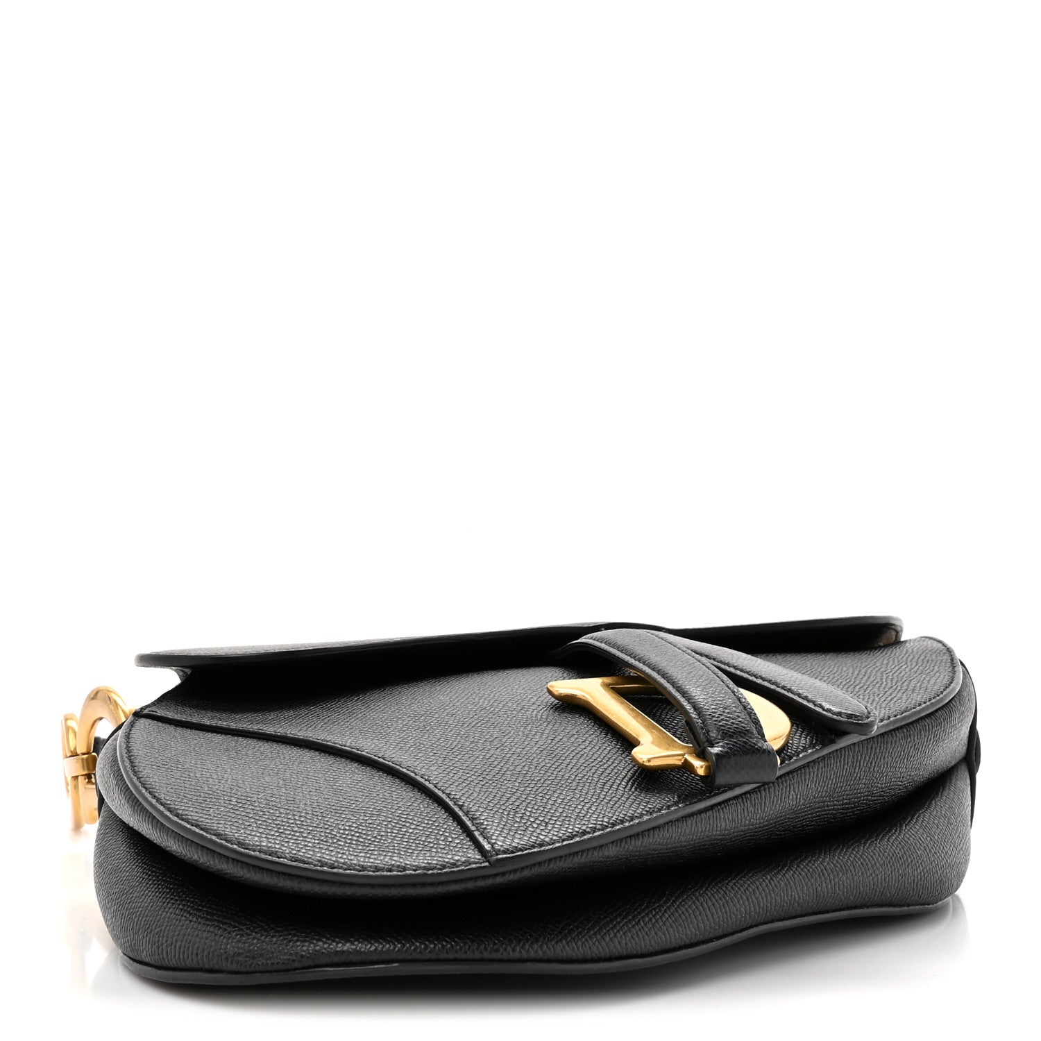 Grained Calfskin Saddle Bag Black — view 4