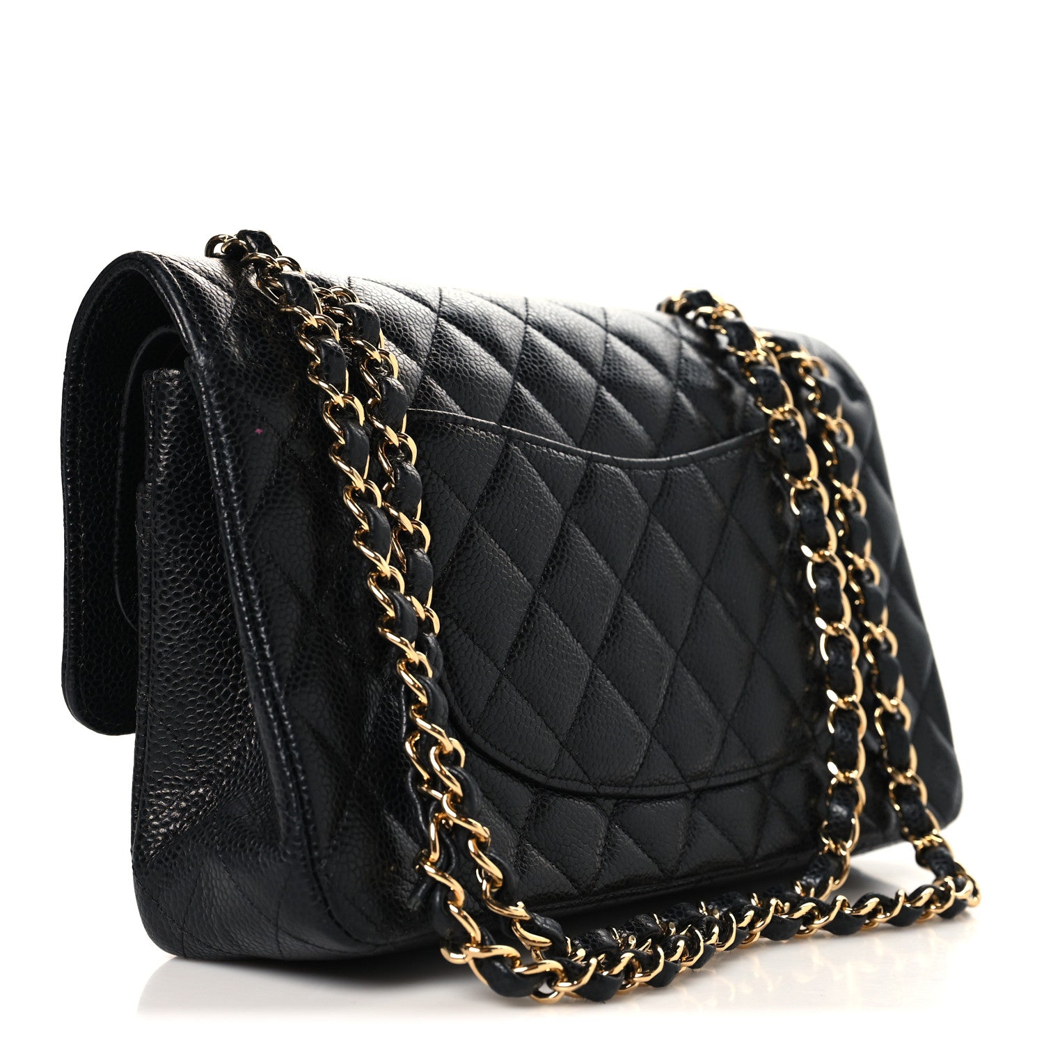 Caviar Quilted Medium Double Flap Black — view 3