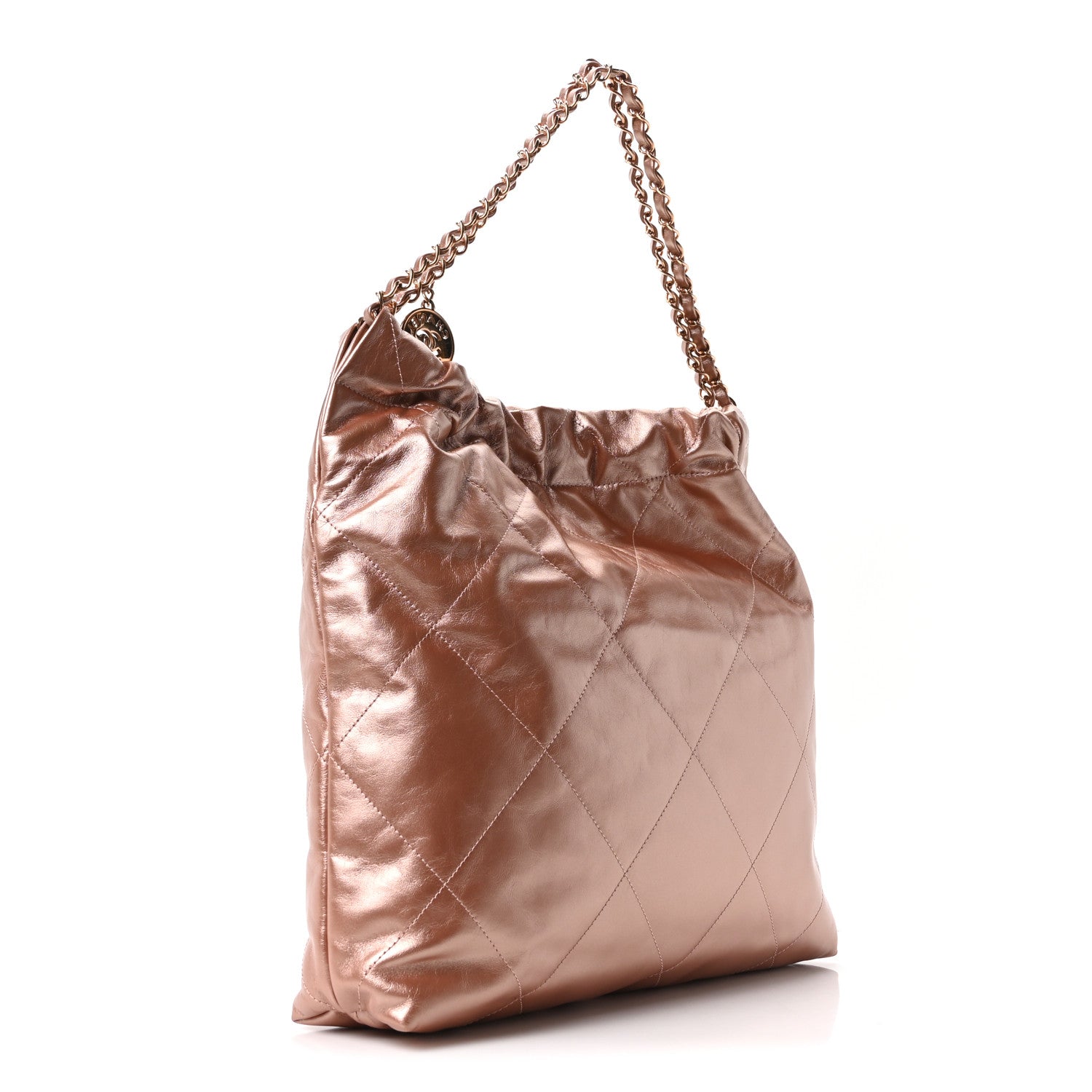 Metallic Calfskin Quilted Chanel 22 Copper — view 3