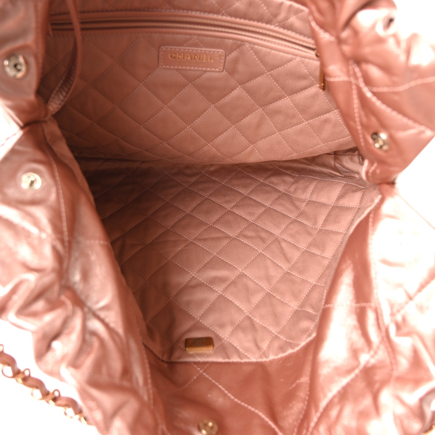 Metallic Calfskin Quilted Chanel 22 Copper — view 5