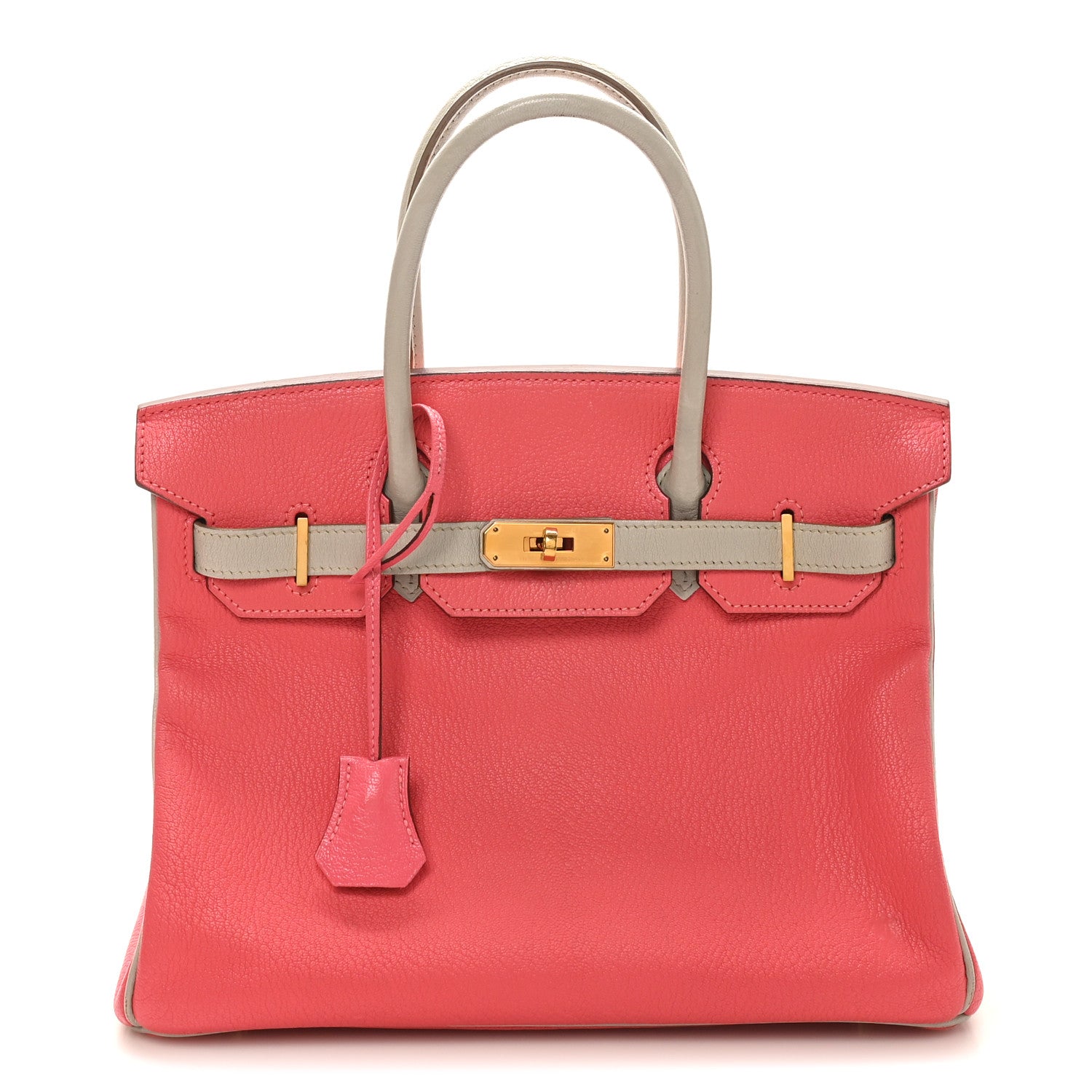Chevre Mysore Horseshoe Birkin 30  Rose Lipstick Gris Perle