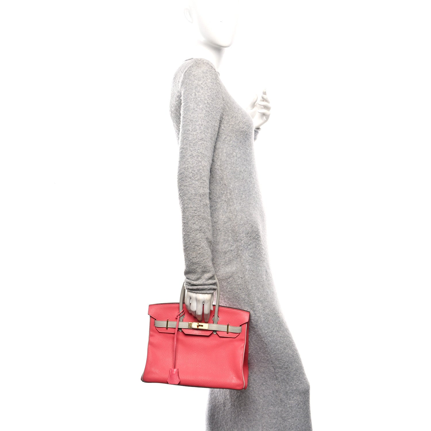Chevre Mysore Horseshoe Birkin 30 Rose Lipstick Gris Perle — view 2