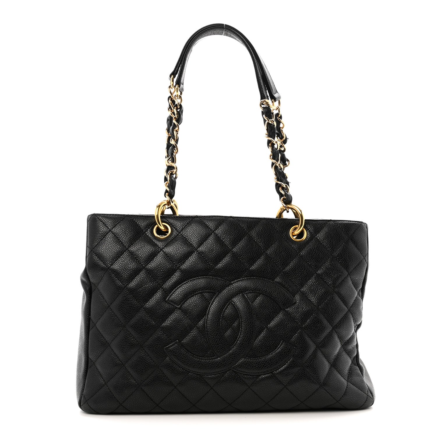 Caviar Quilted Grand Shopping Tote GST Black