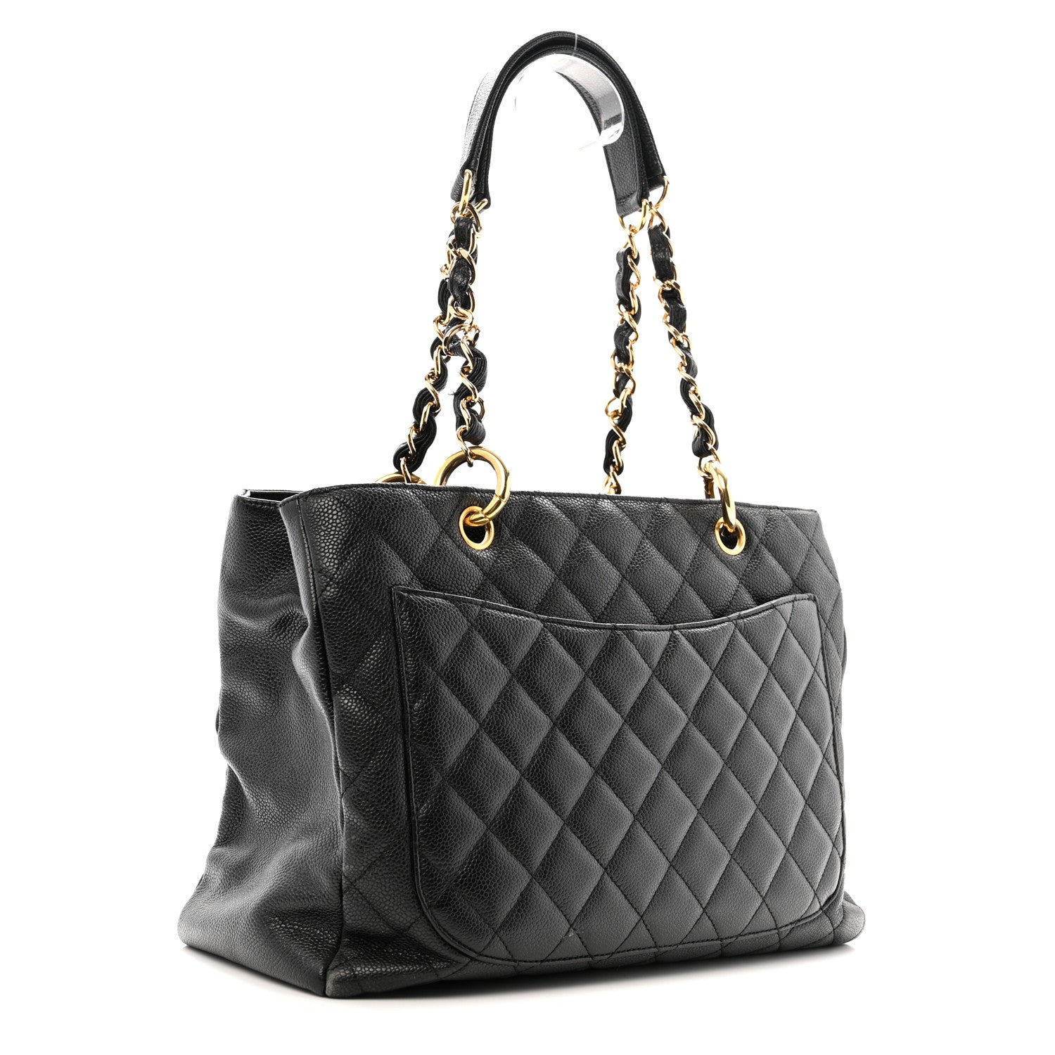 Caviar Quilted Grand Shopping Tote GST Black — view 3