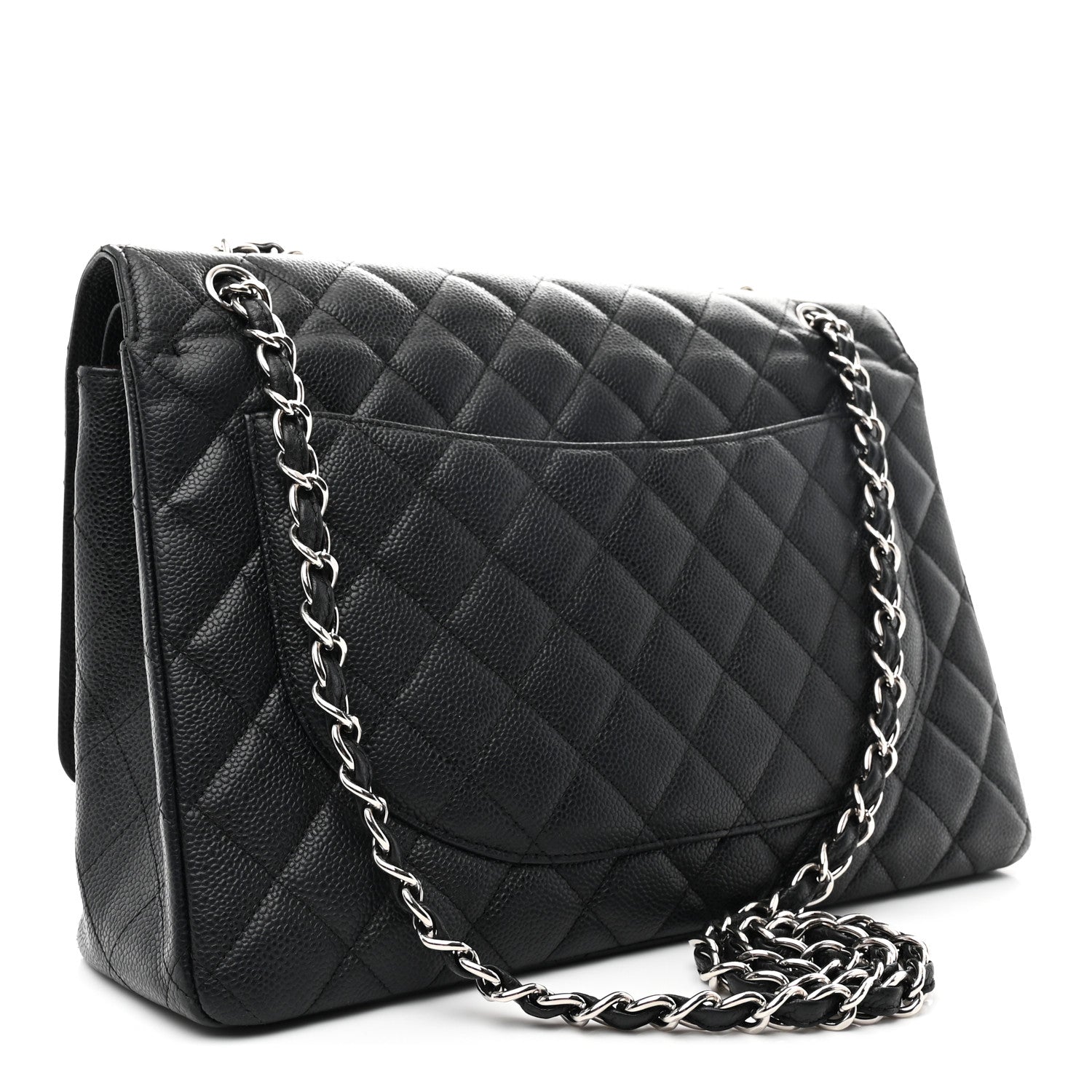 Caviar Quilted Maxi Double Flap Black — view 3