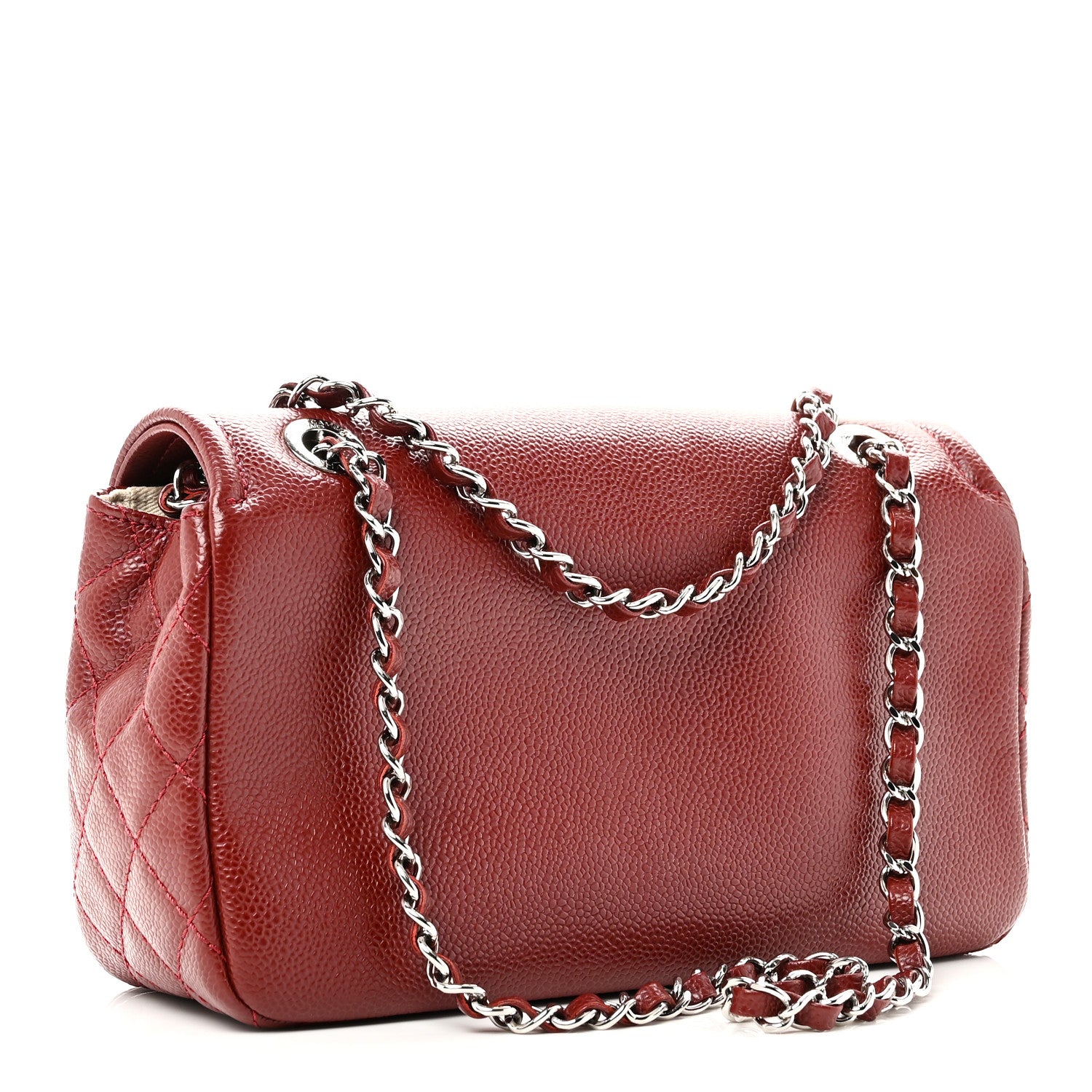 Caviar Medium Timeless CC Flap Dark Red — view 3
