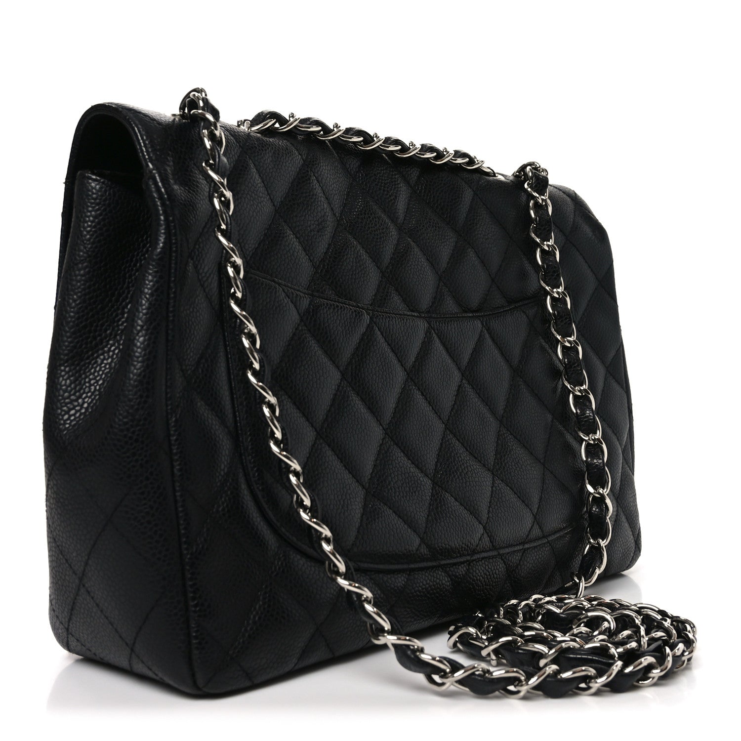 Caviar Quilted Jumbo Single Flap Black — view 3