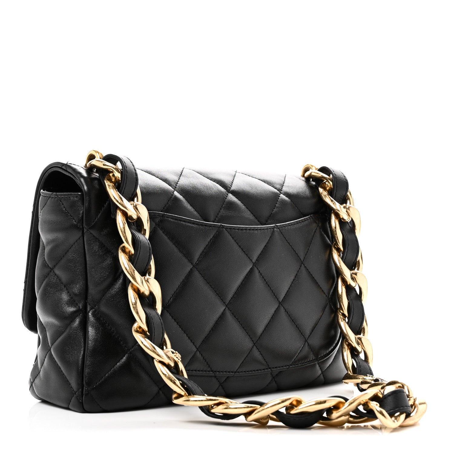 Lambskin Quilted Large CC Funky Town Flap Black — view 3