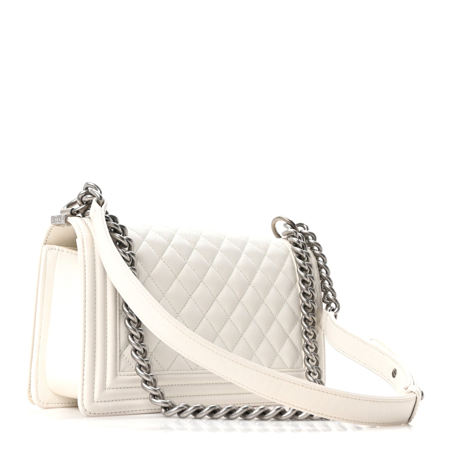 Caviar Quilted Medium Boy Flap White — view 3
