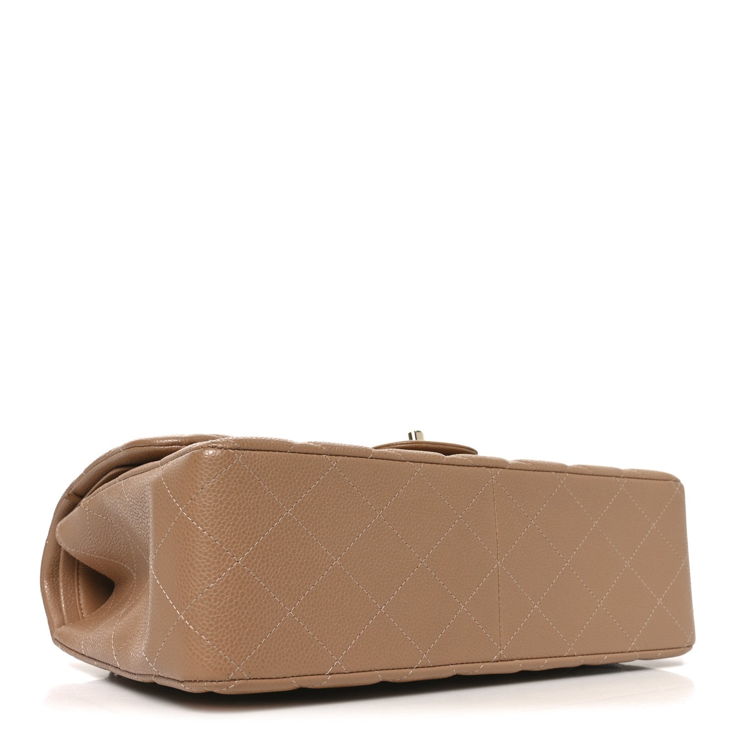 Caviar Quilted Jumbo Double Flap Beige — view 4