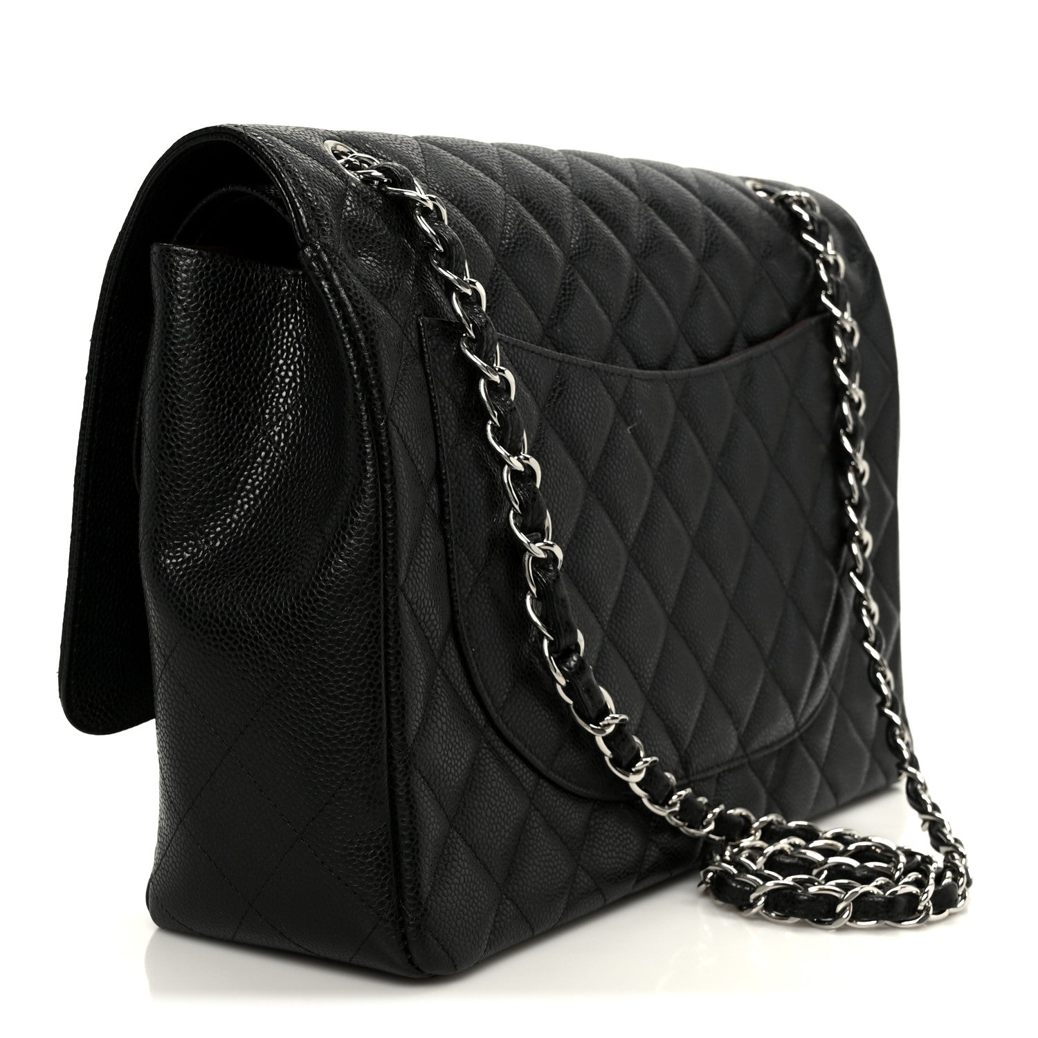 Caviar Quilted Maxi Double Flap Black — view 3