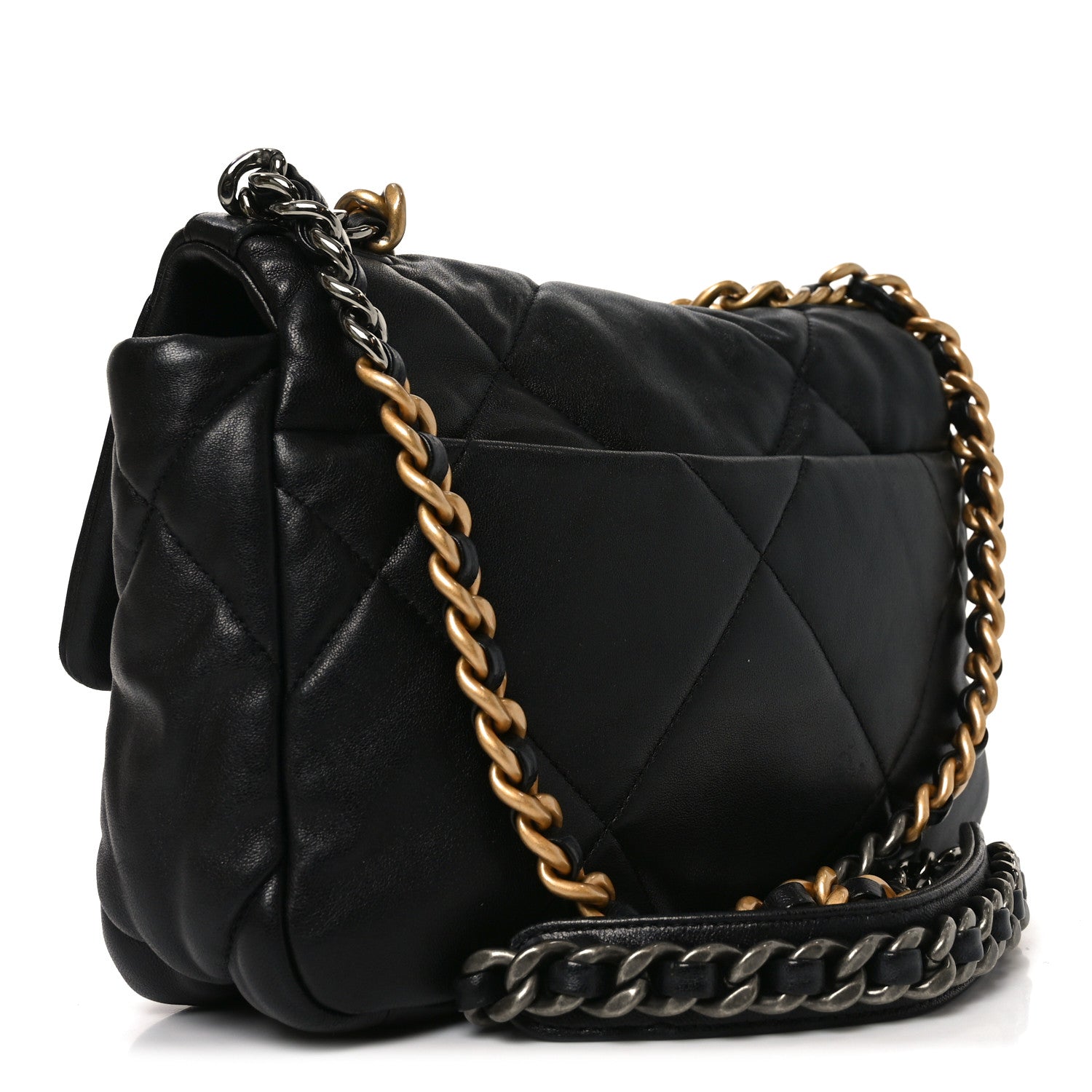 Lambskin Quilted Medium Chanel 19 Flap Black — view 3