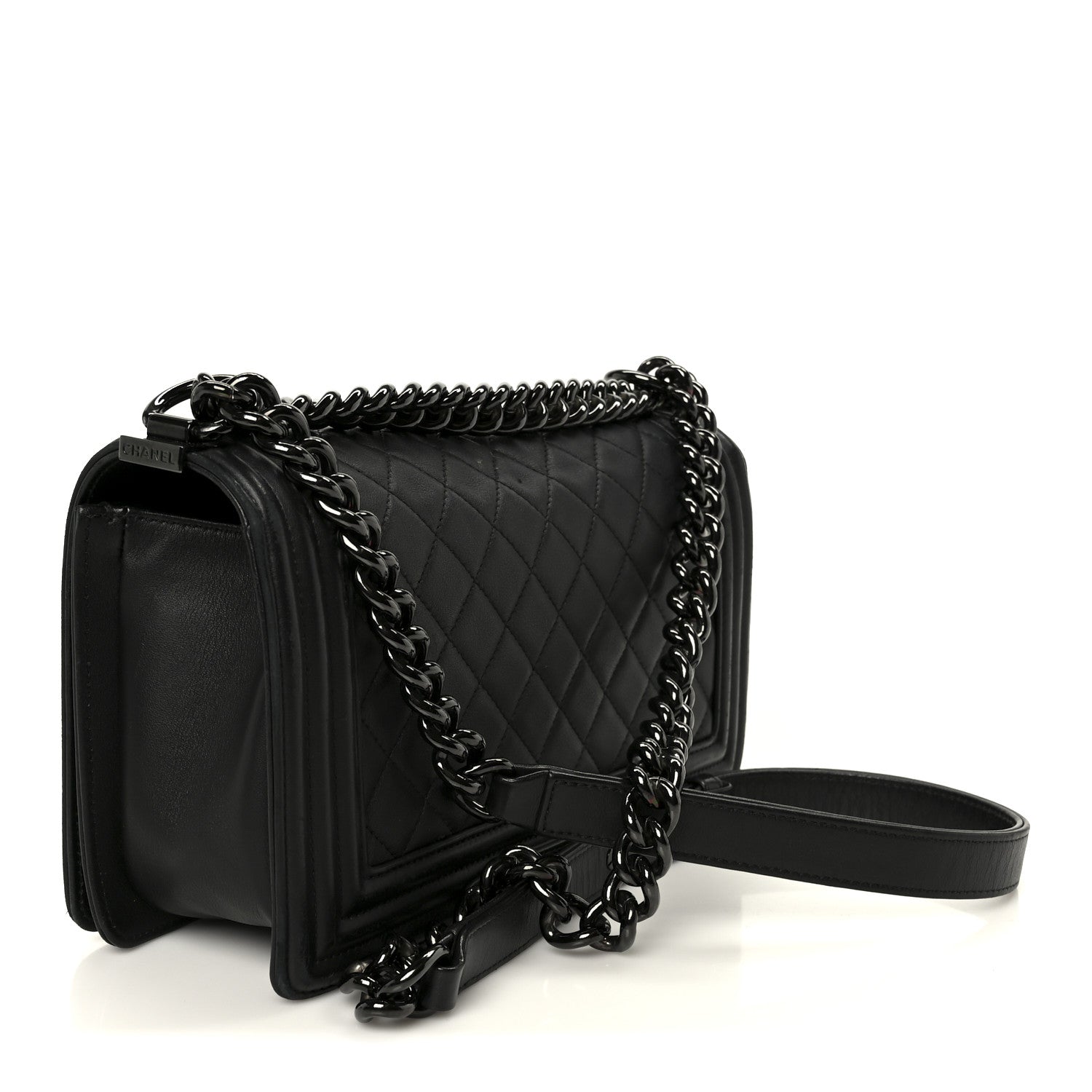 Calfskin Quilted Medium Boy Flap So Black — view 3
