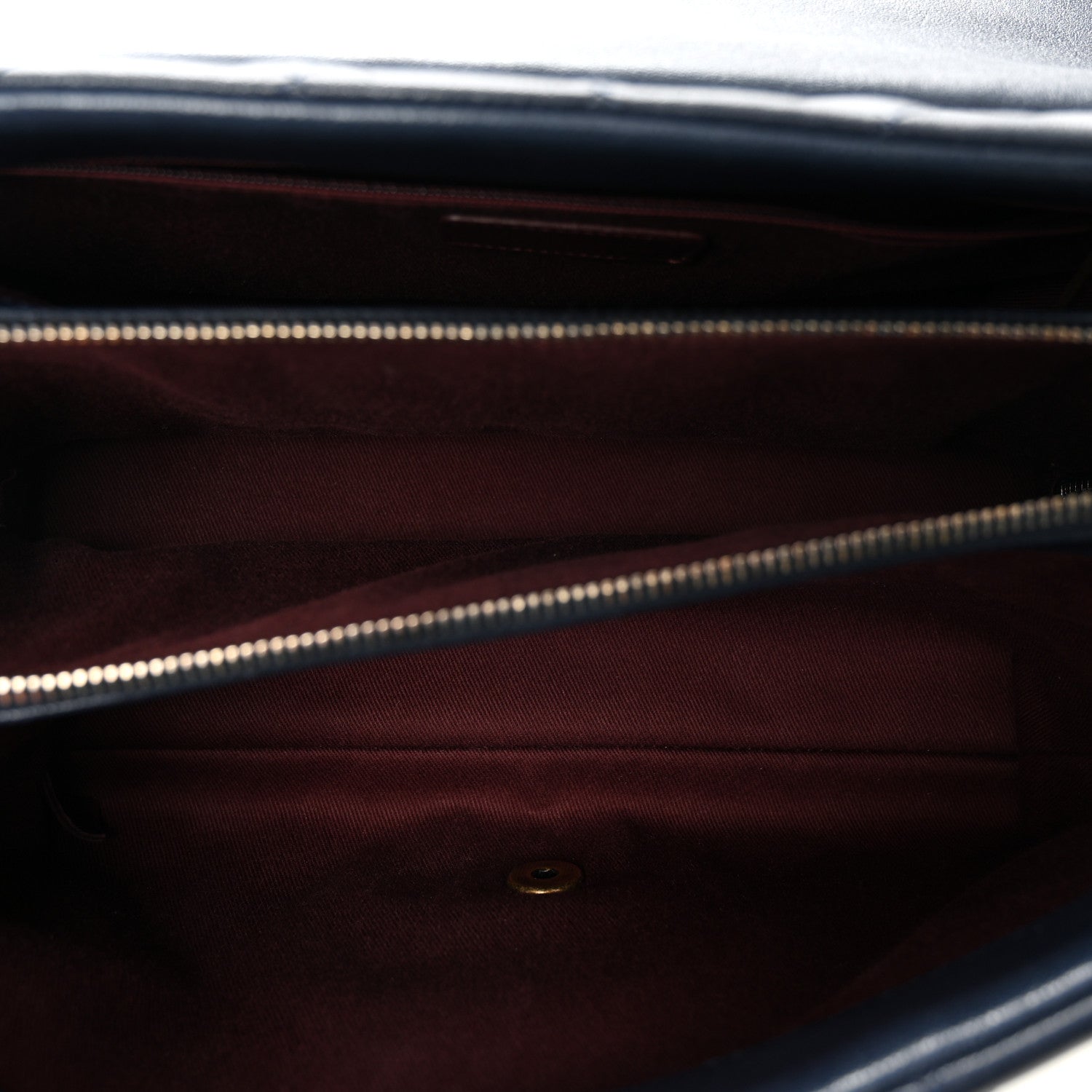 Shiny Sheepskin Quilted Large Trapezio Flap Navy — view 5