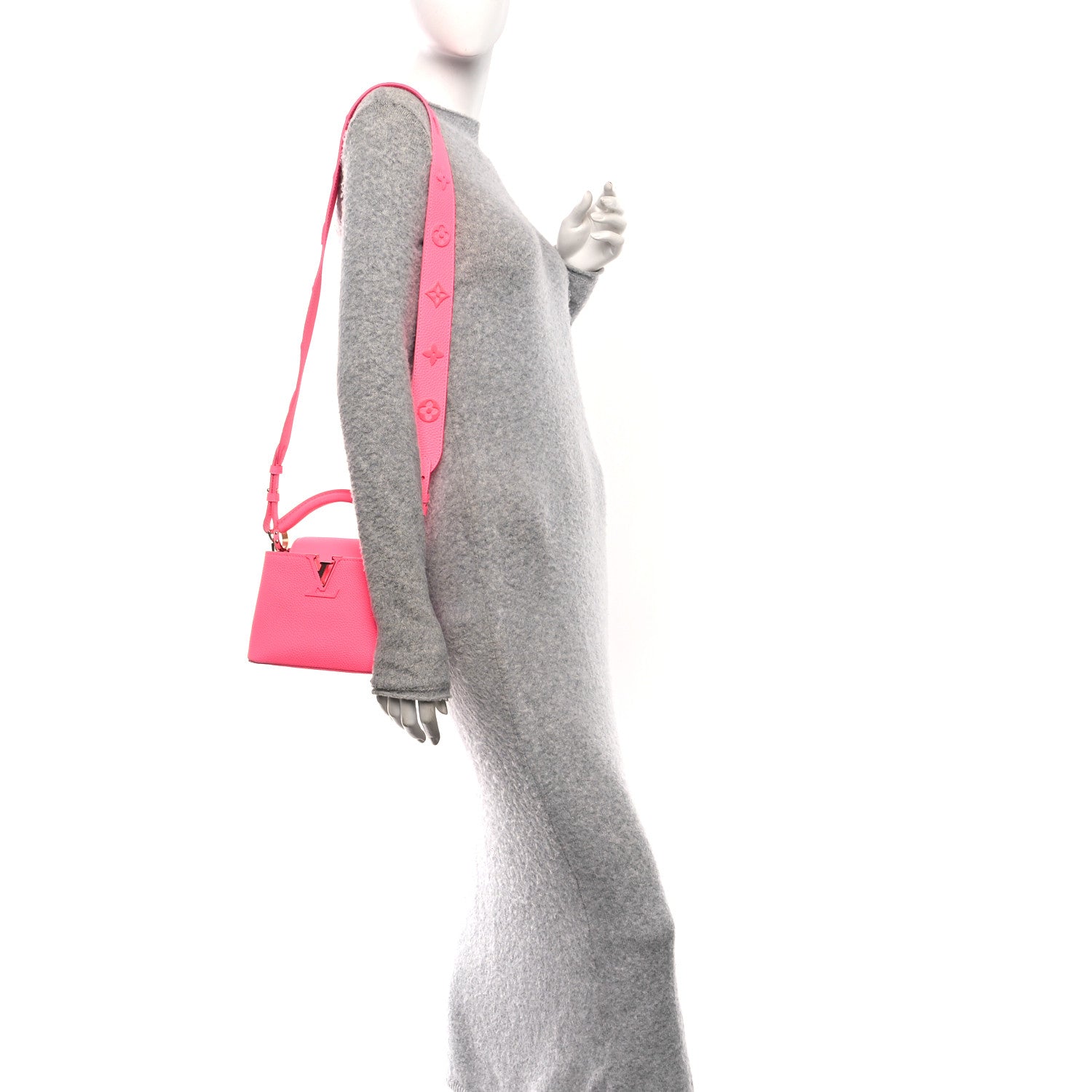 Taurillon Monogram Tuffetage Capucines Mini Fluo Pink — view 2