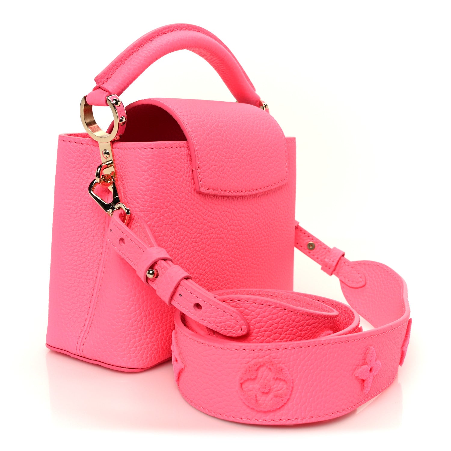 Taurillon Monogram Tuffetage Capucines Mini Fluo Pink — view 3