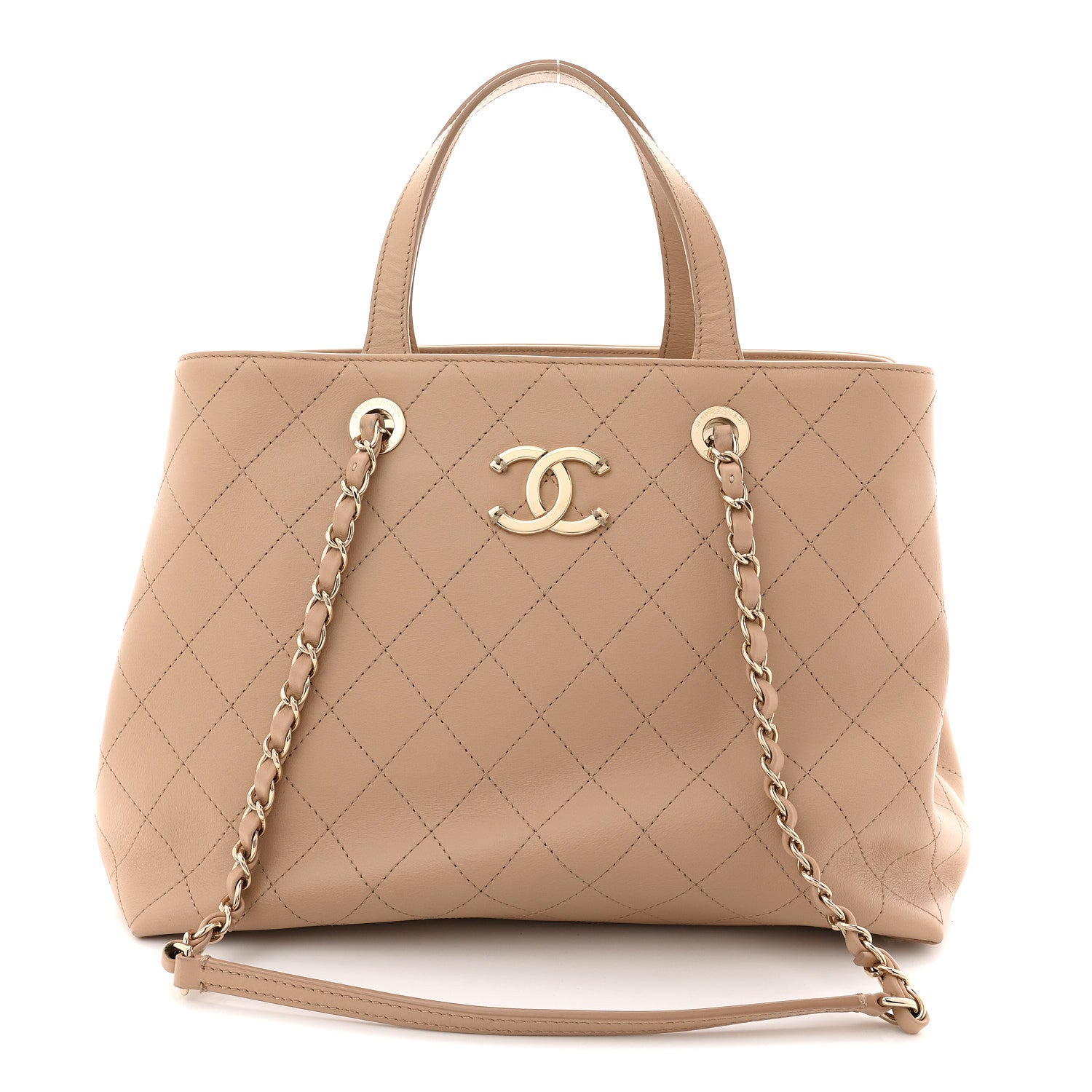 Calfskin Large Serial Shopper Tote Beige