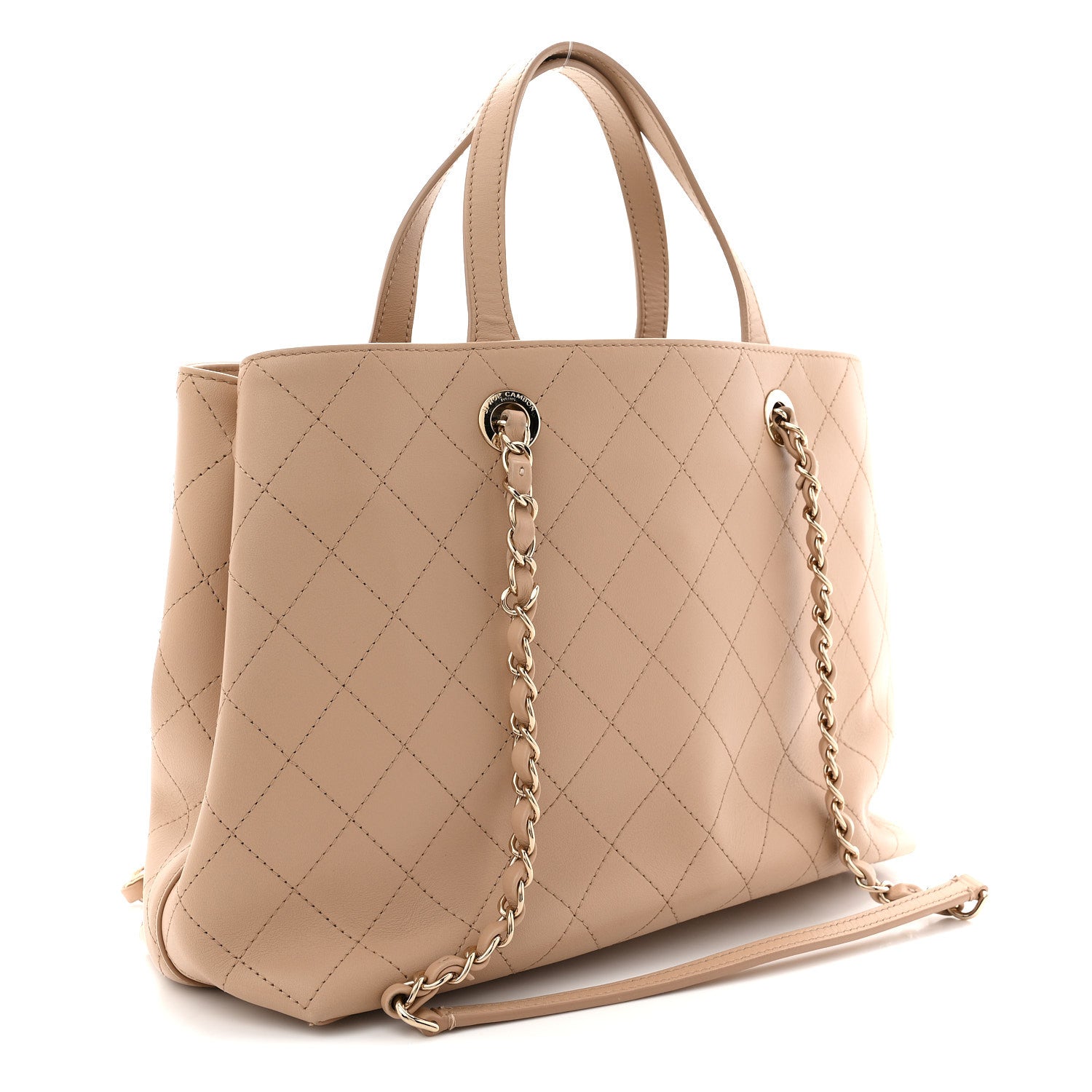 Calfskin Large Serial Shopper Tote Beige — view 3