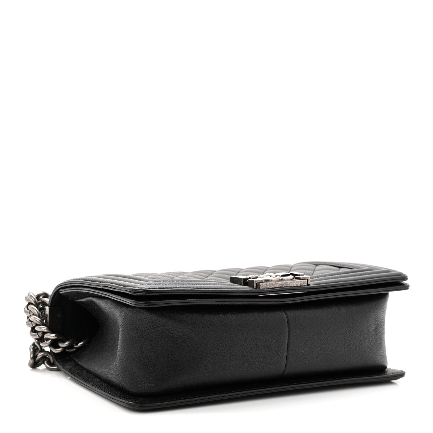 Grained Calfskin Quilted Medium Boy Flap Black — view 4
