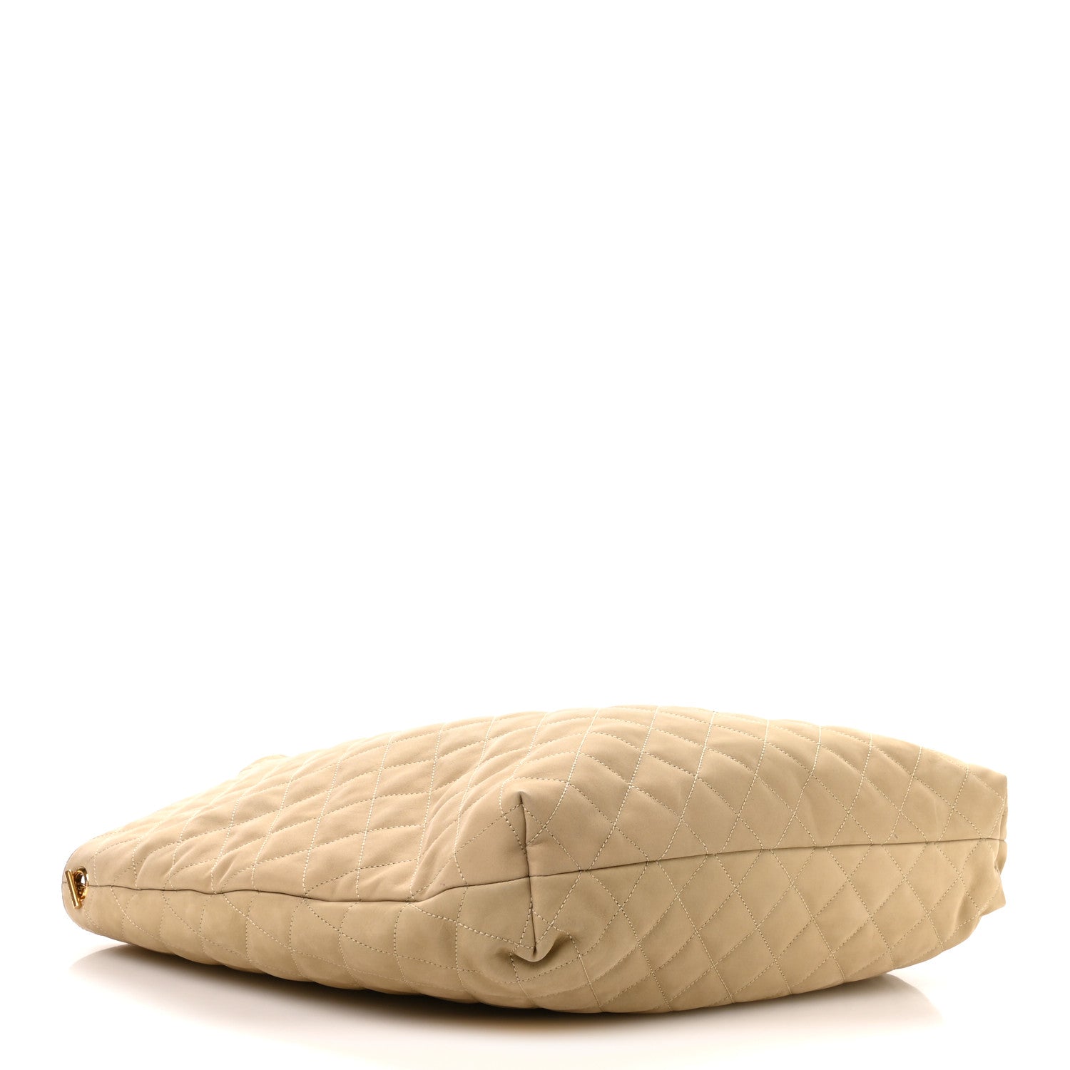 Nubuck Suede Quilted Maxi Icare Shopping Tote Safari Beige — view 4