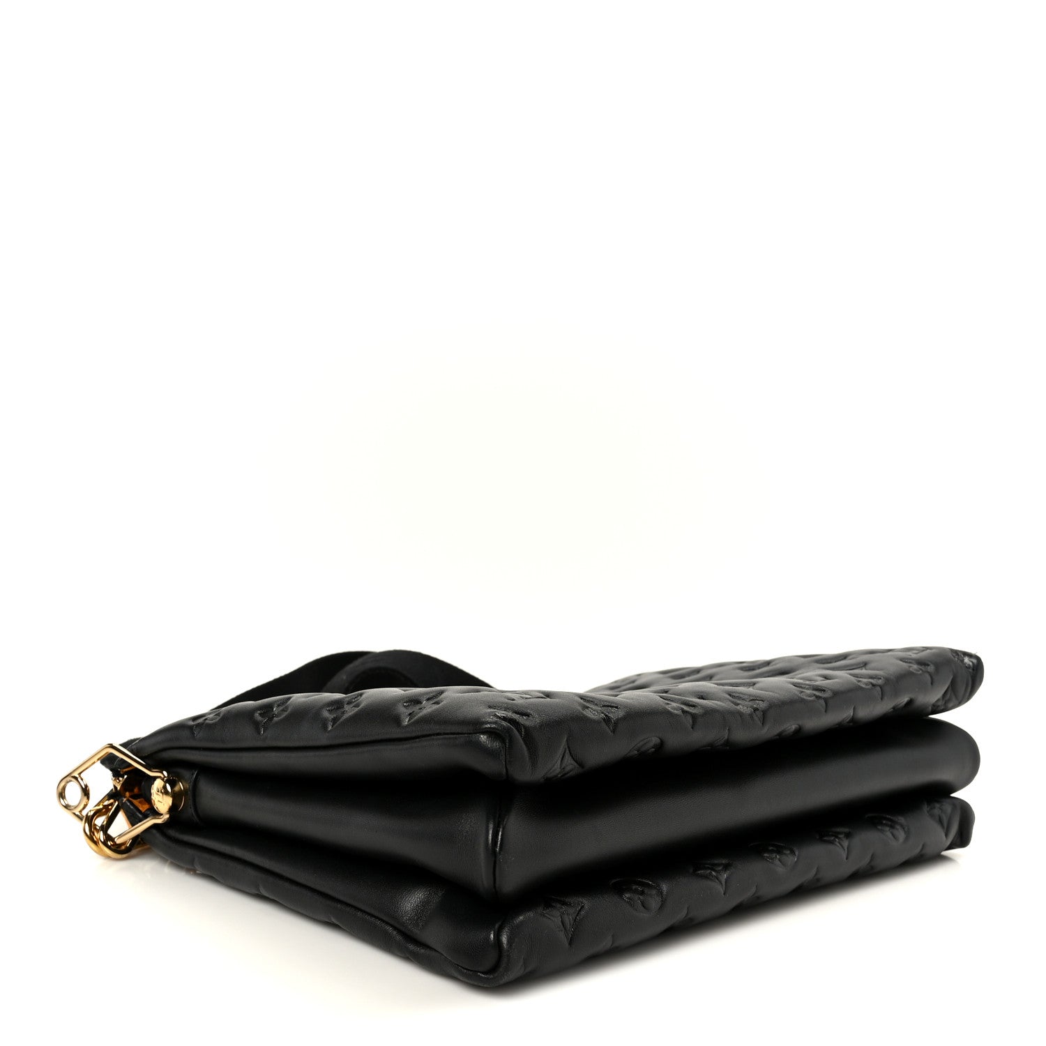 Lambskin Embossed Monogram Coussin MM Black — view 4