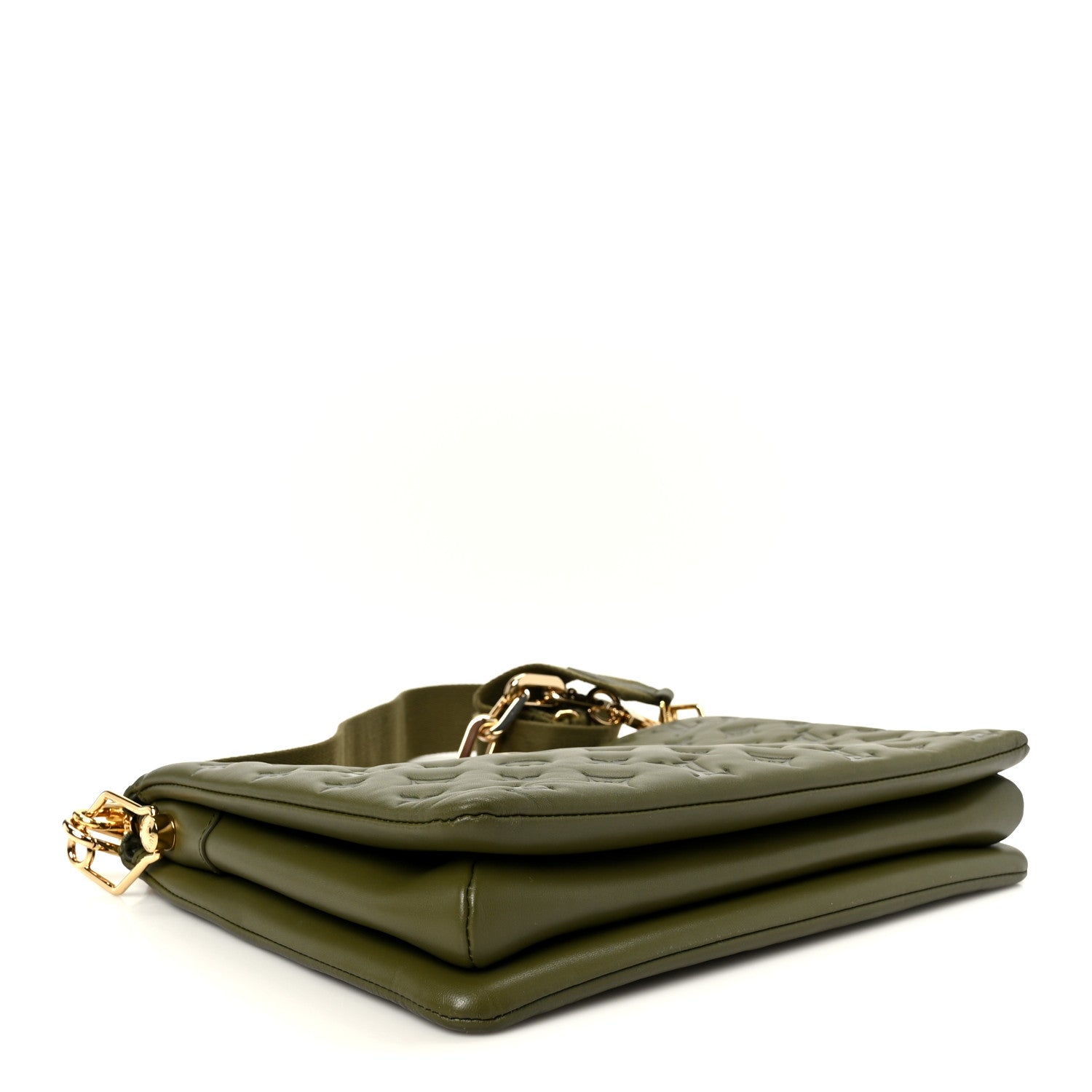 Lambskin Embossed Monogram Coussin MM Khaki — view 4