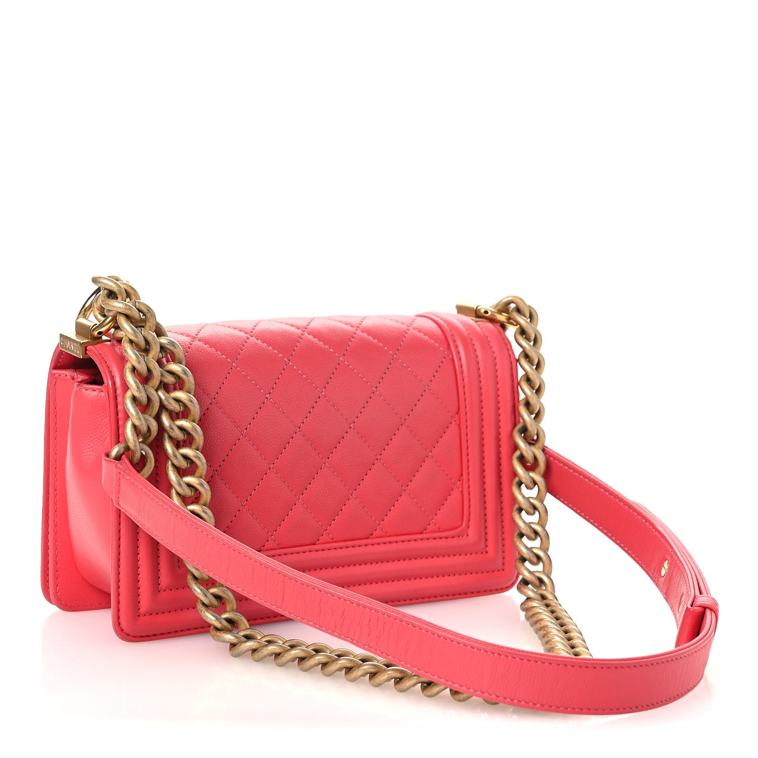 Caviar Quilted Small Boy Flap Pink — view 3