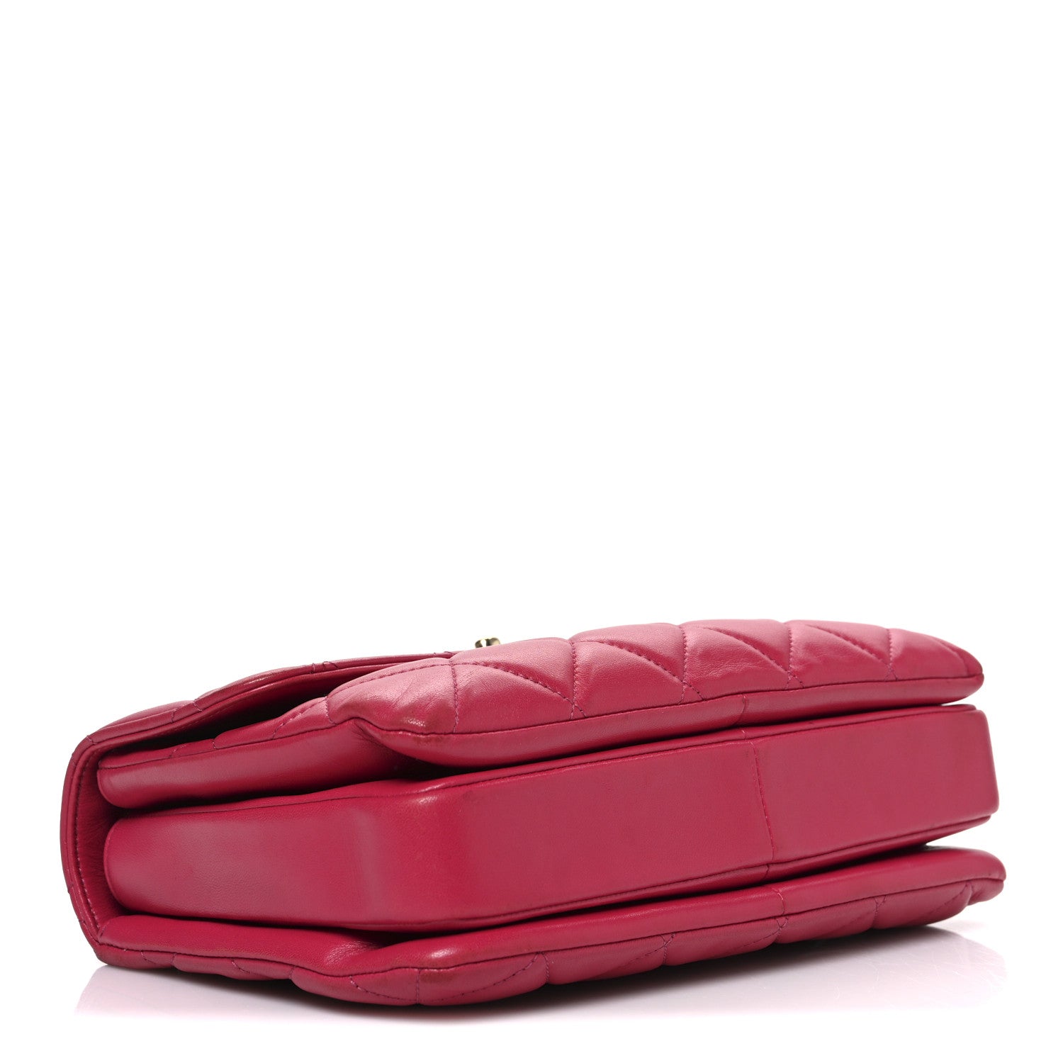 Lambskin Quilted Small Trendy CC Flap Dual Handle Bag Dark Pink — view 4