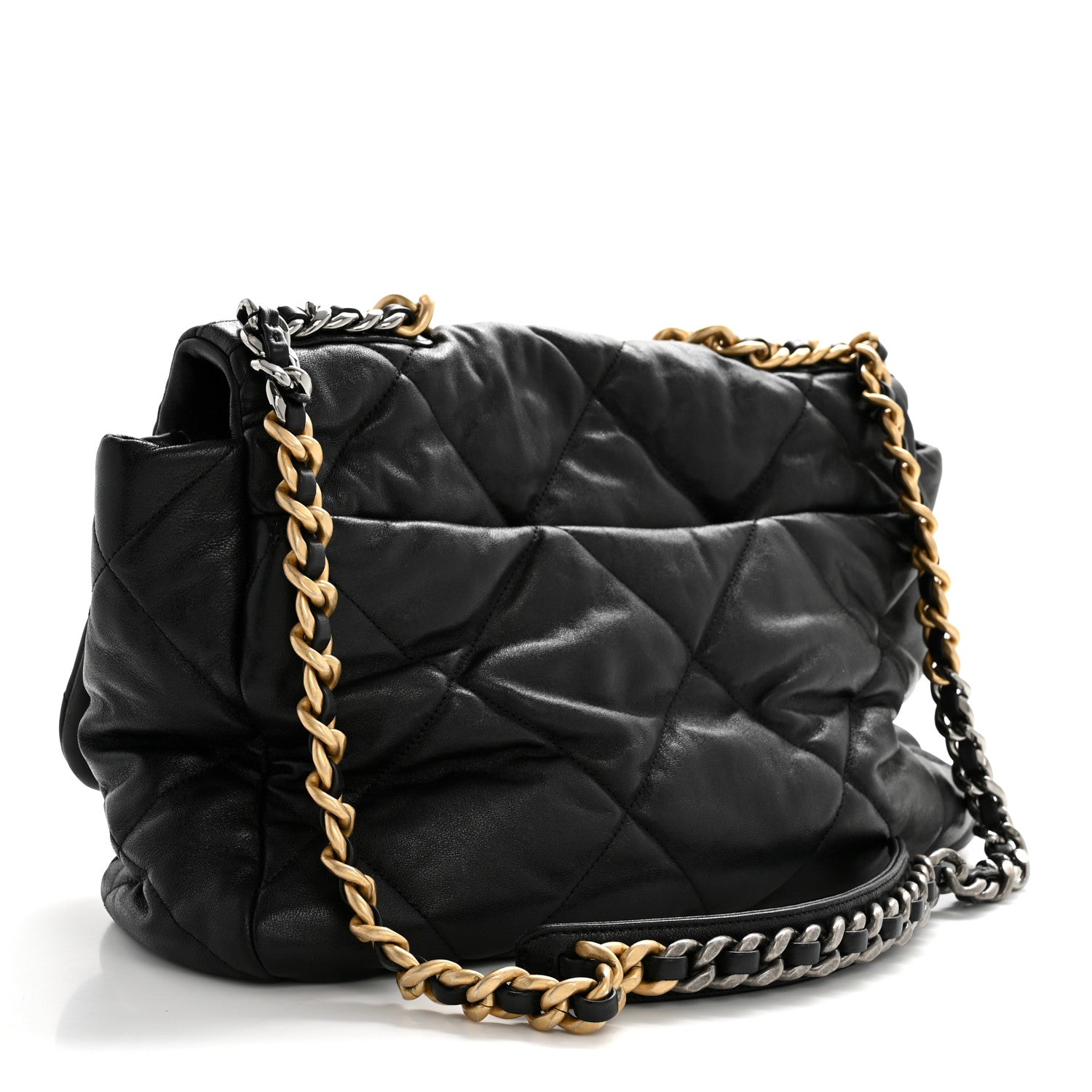 Goatskin Quilted Maxi Chanel 19 Flap Black — view 3
