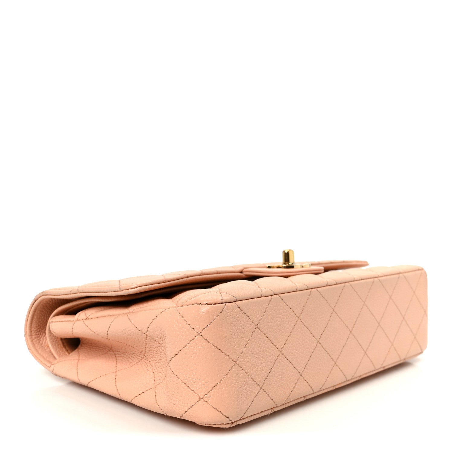 Caviar Quilted Medium Double Flap Light Pink — view 4