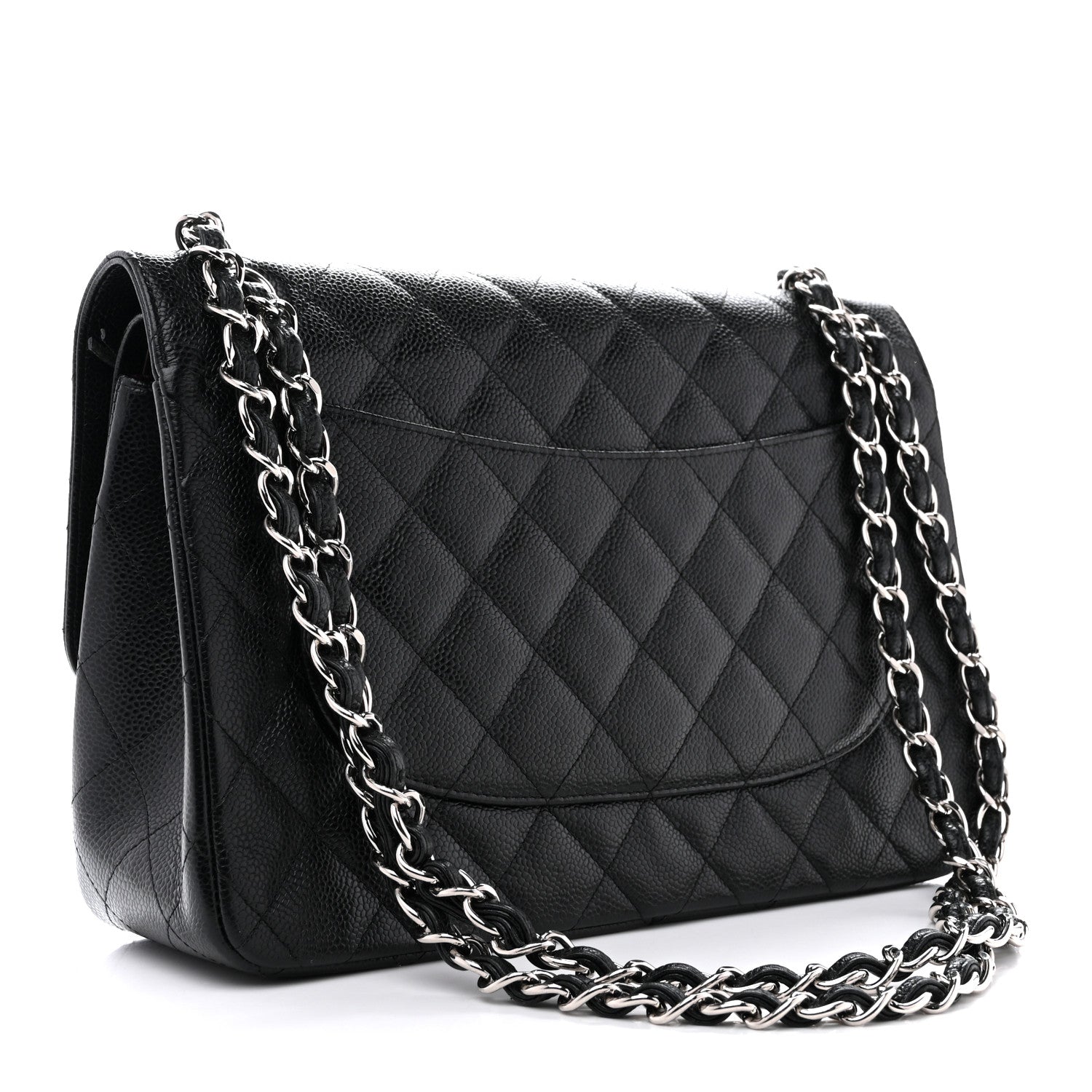 Caviar Quilted Jumbo Double Flap Black — view 2