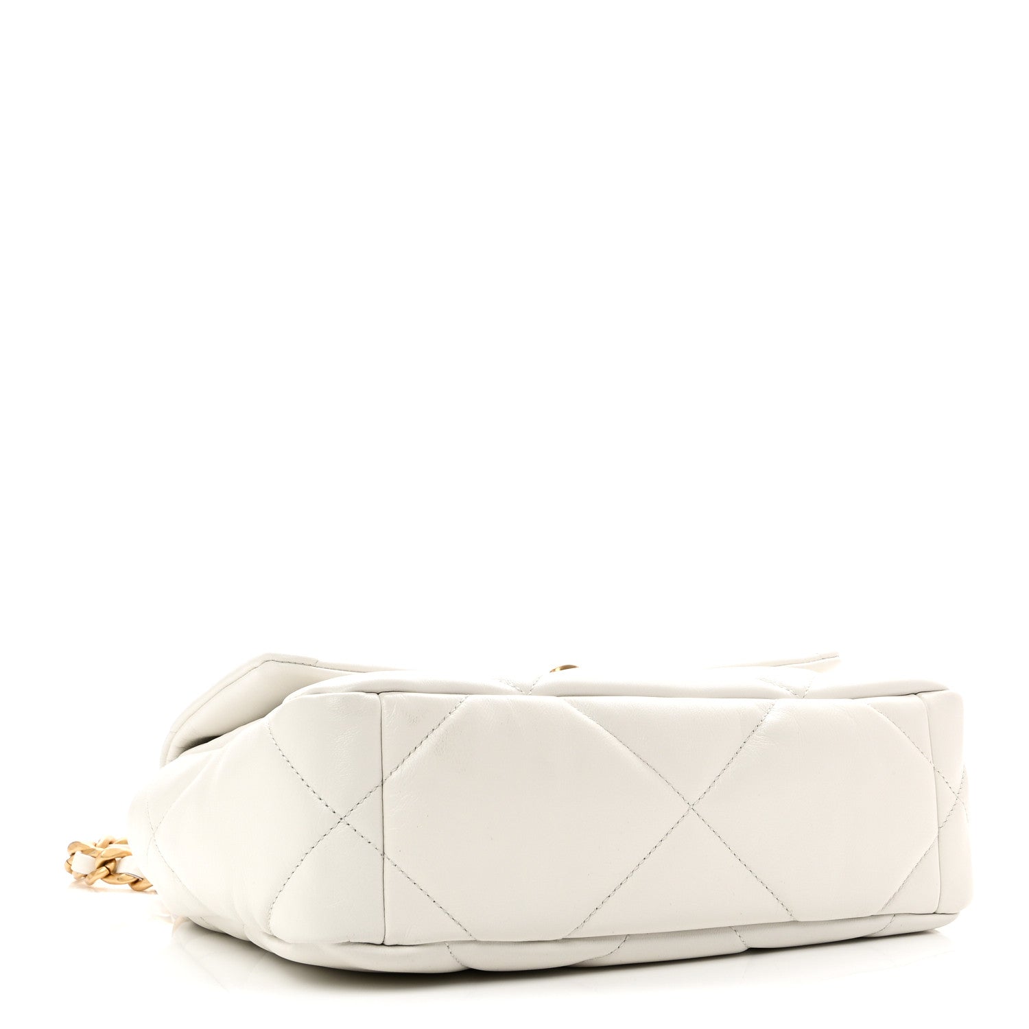 Goatskin Quilted Medium Chanel 19 Flap White — view 3
