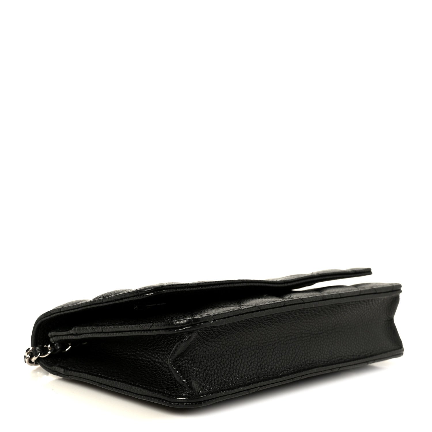 Caviar Quilted Wallet on Chain WOC Black — view 3