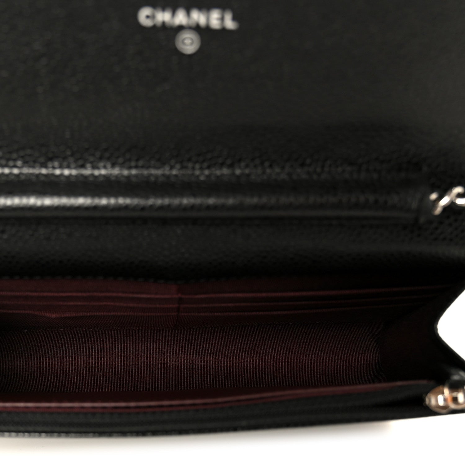 Caviar Quilted Wallet on Chain WOC Black — view 4