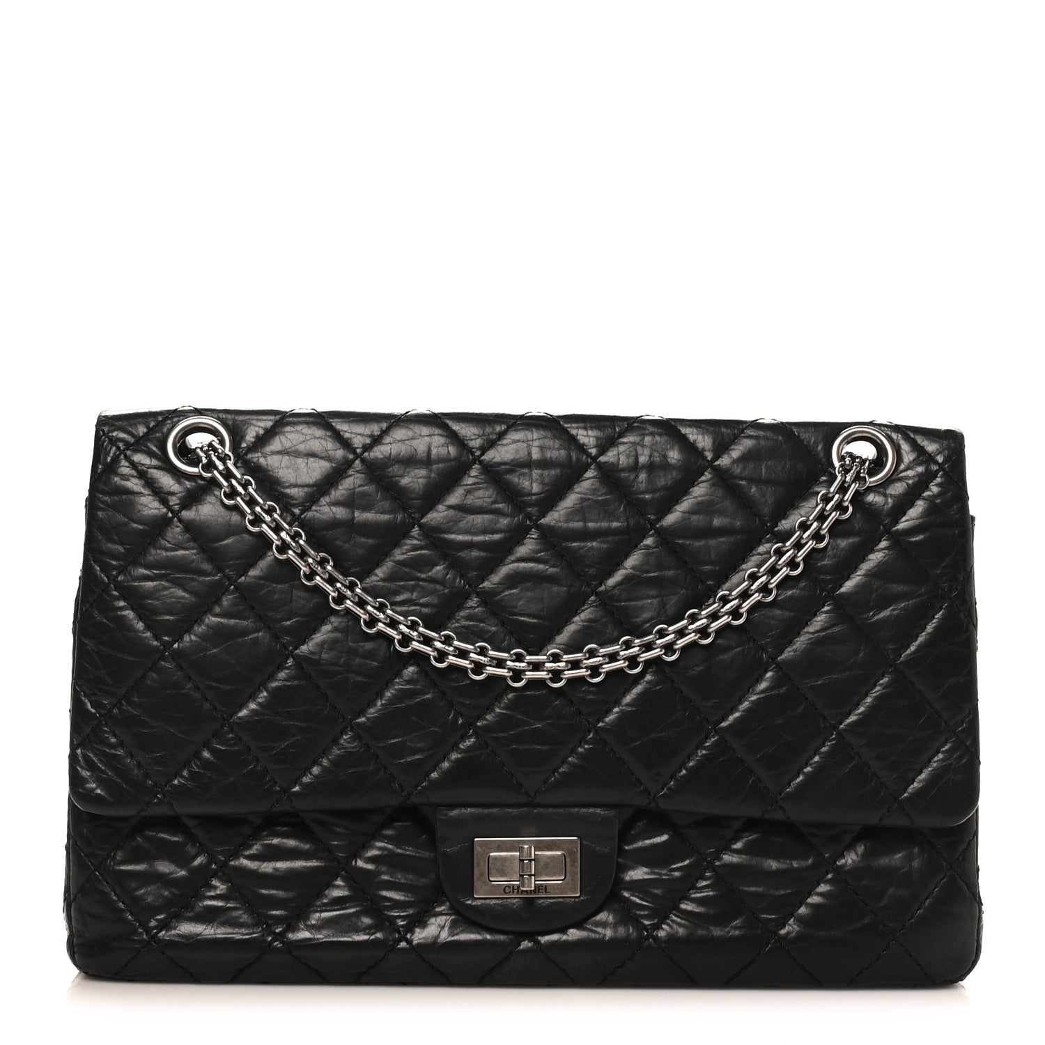 Aged Calfskin Quilted 2.55 Reissue 226 Flap Black
