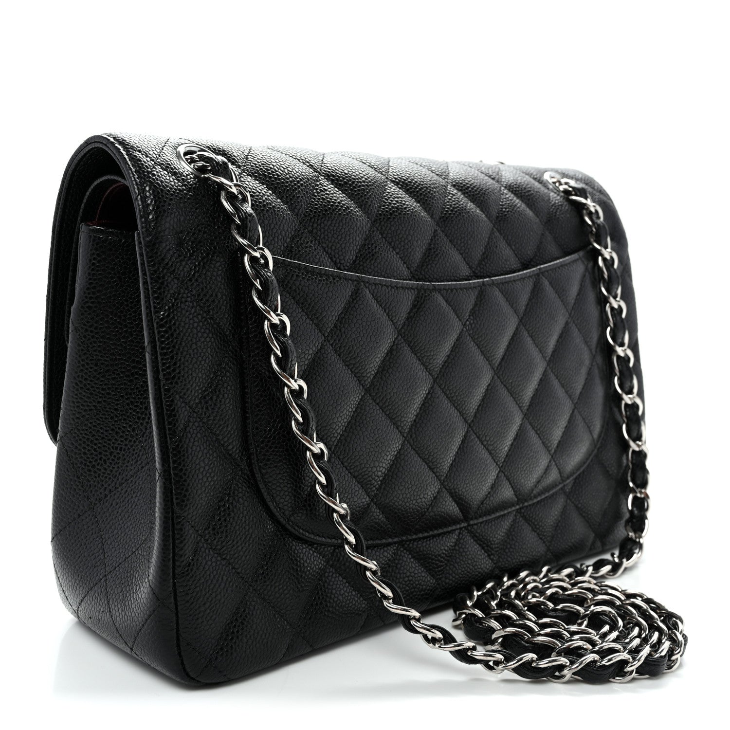 Caviar Quilted Jumbo Double Flap Black — view 3