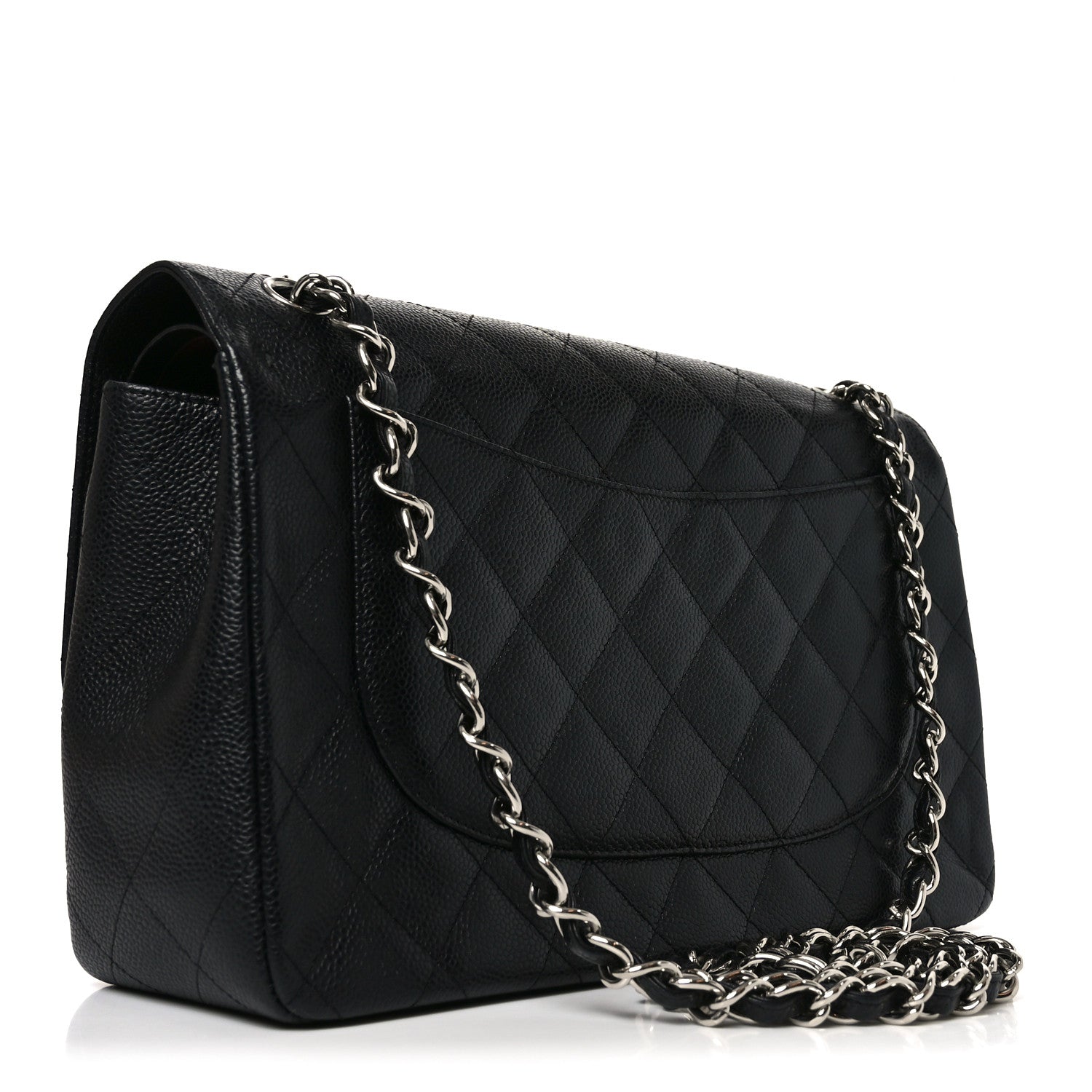 Caviar Quilted Jumbo Double Flap Black — view 2