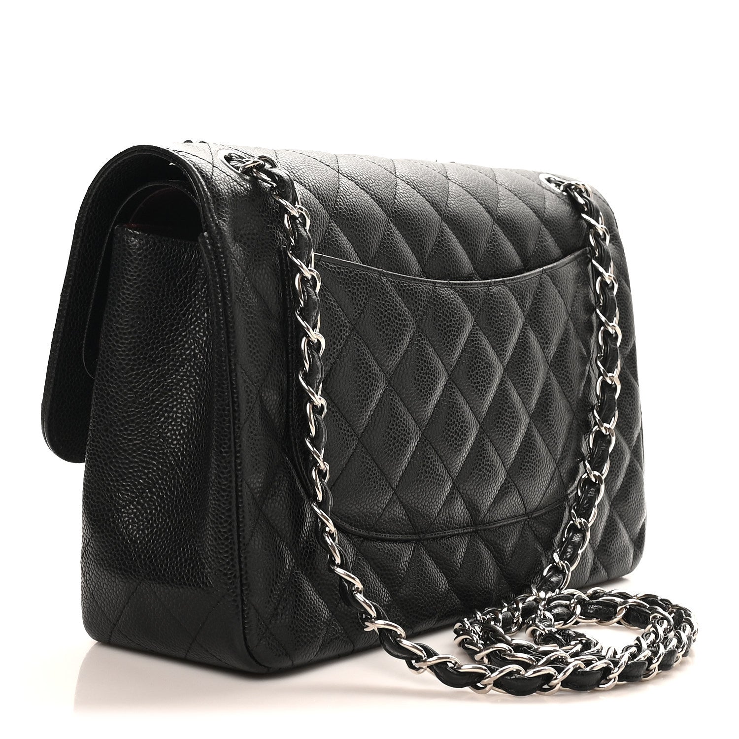 Caviar Quilted Jumbo Double Flap Black — view 3