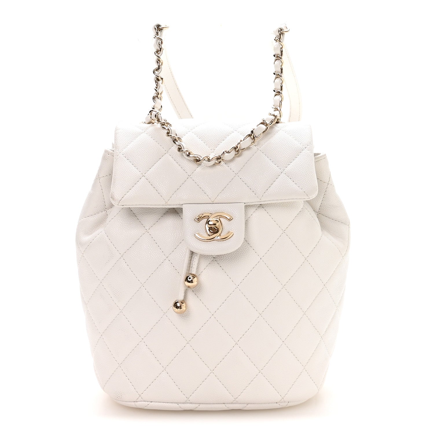 Caviar Quilted Mini Urban Spirit Backpack White