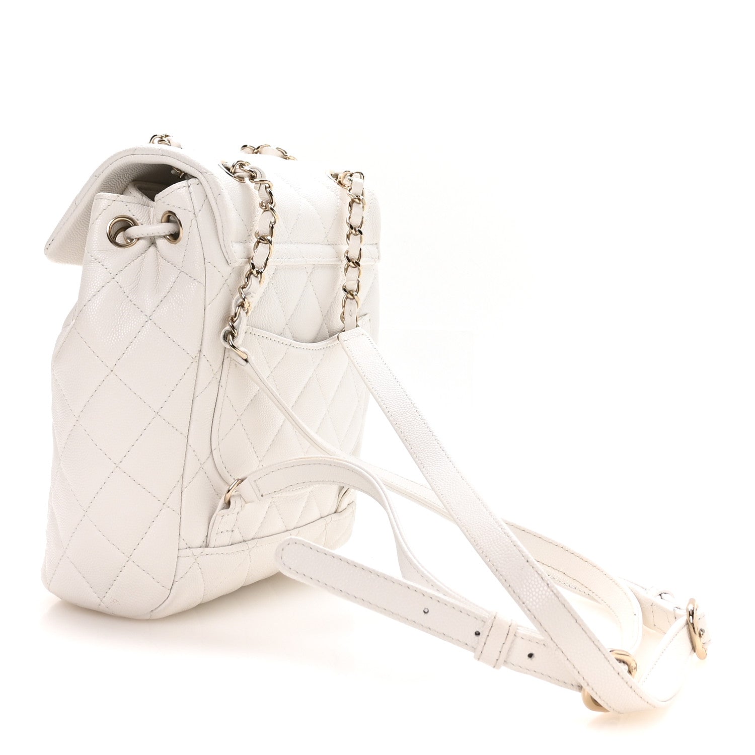 Caviar Quilted Mini Urban Spirit Backpack White — view 3