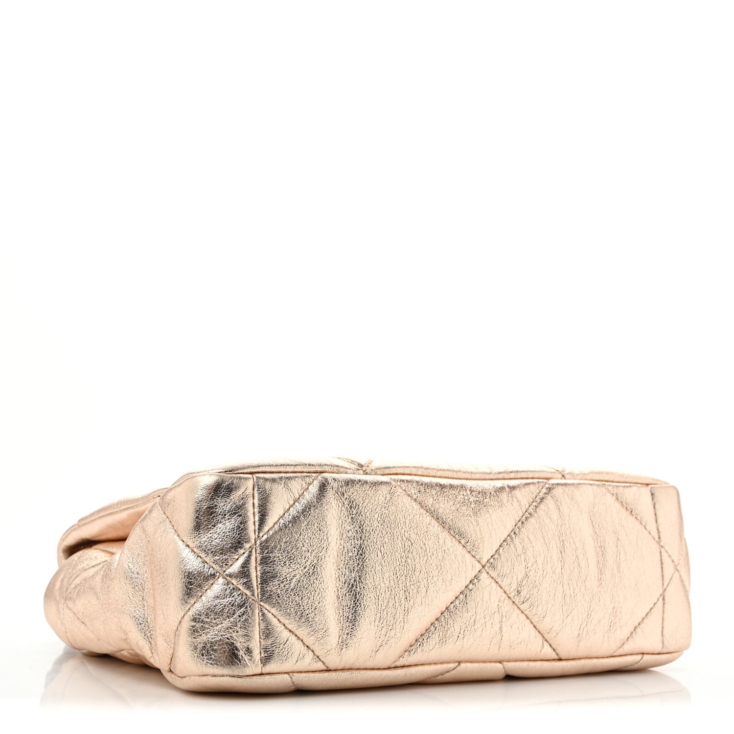 Metallic Lambskin Quilted Medium Chanel 19 Flap Gold — view 4