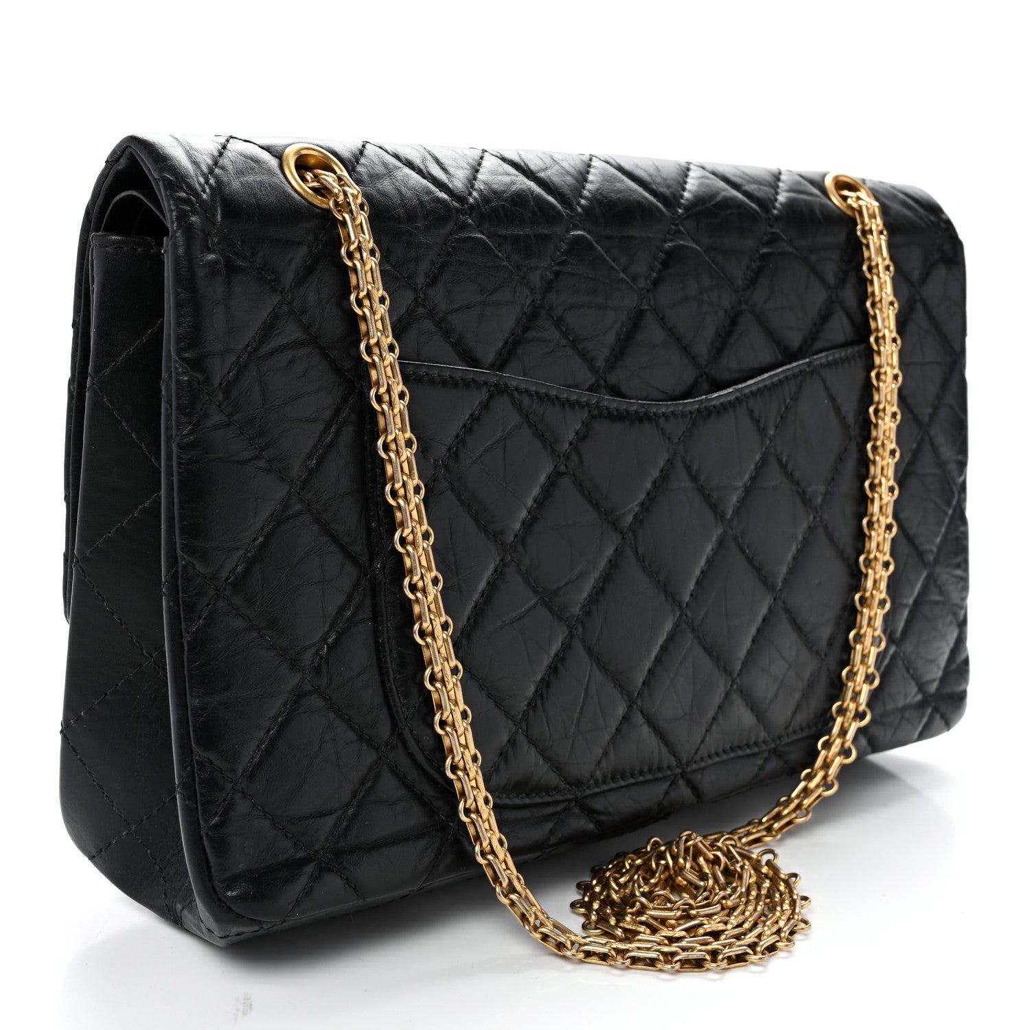 Aged Calfskin Quilted 2.55 Reissue 227 Flap Black — view 3