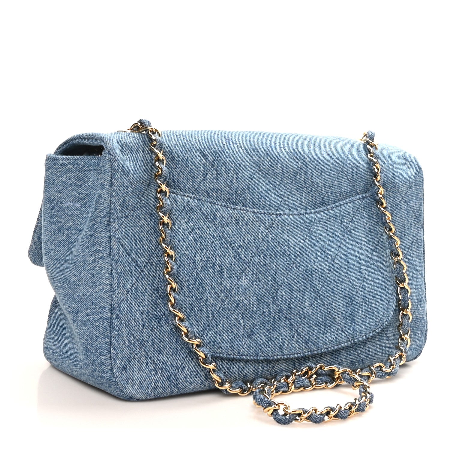 Denim Small Souplissimo Maxi Flap Blue — view 3