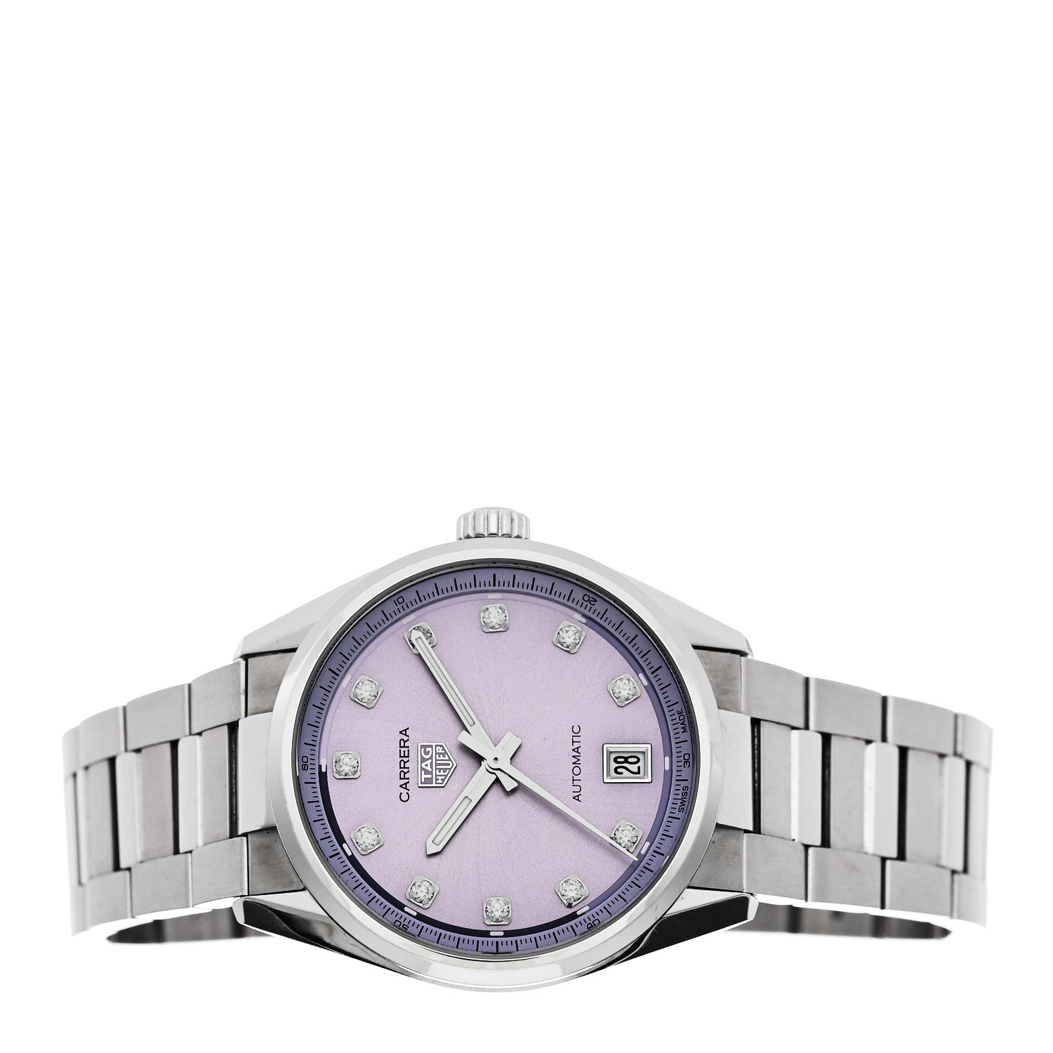 Stainless Steel Diamond 36mm Carrera Date Automatic Watch Purple WBN2319 — view 2