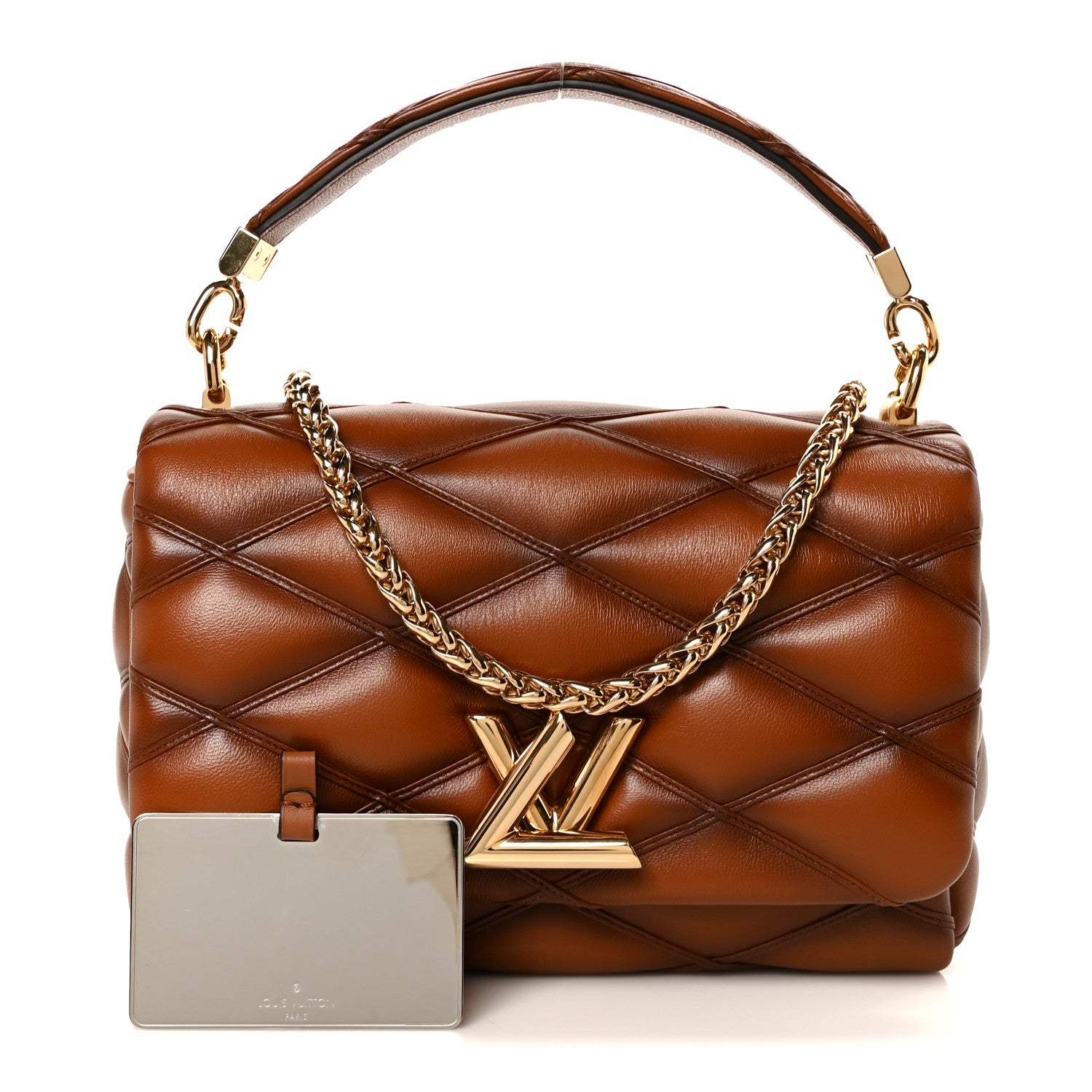 Lambskin Malletage Top Handle GO-14 MM Toast Tan — view 3