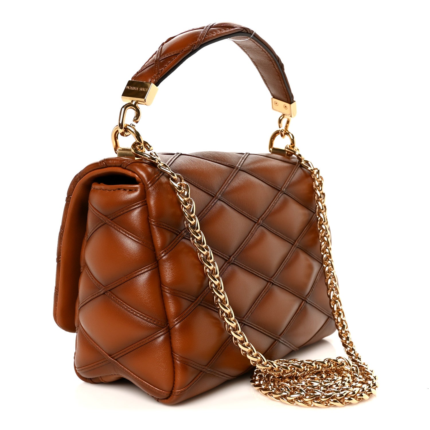 Lambskin Malletage Top Handle GO-14 MM Toast Tan — view 4