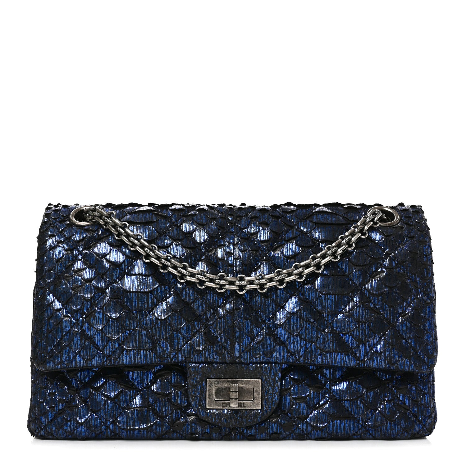 Metallic Snakeskin 2.55 Reissue 225 Flap Blue