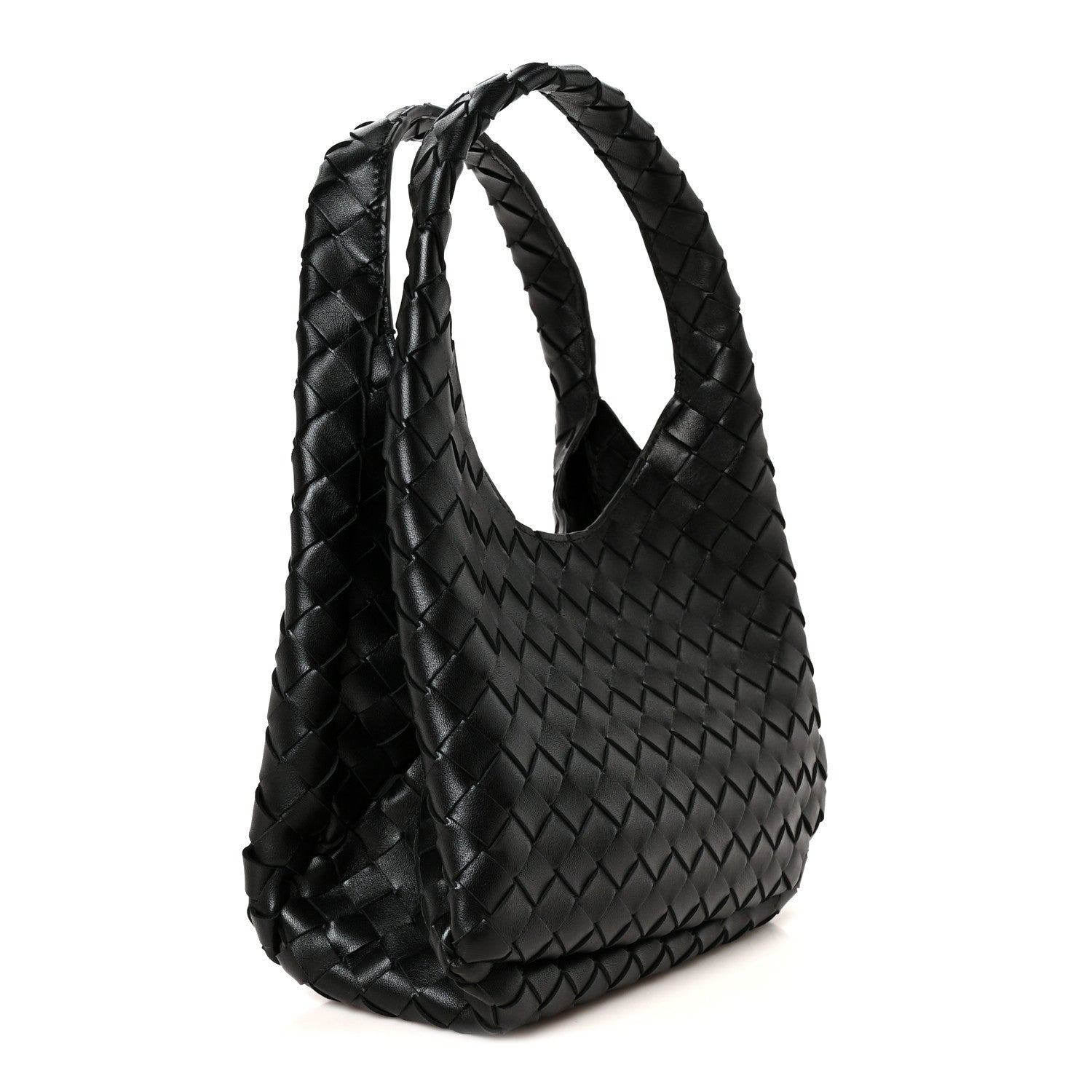Nappa Intrecciato Small Campana Shoulder Bag Black — view 3