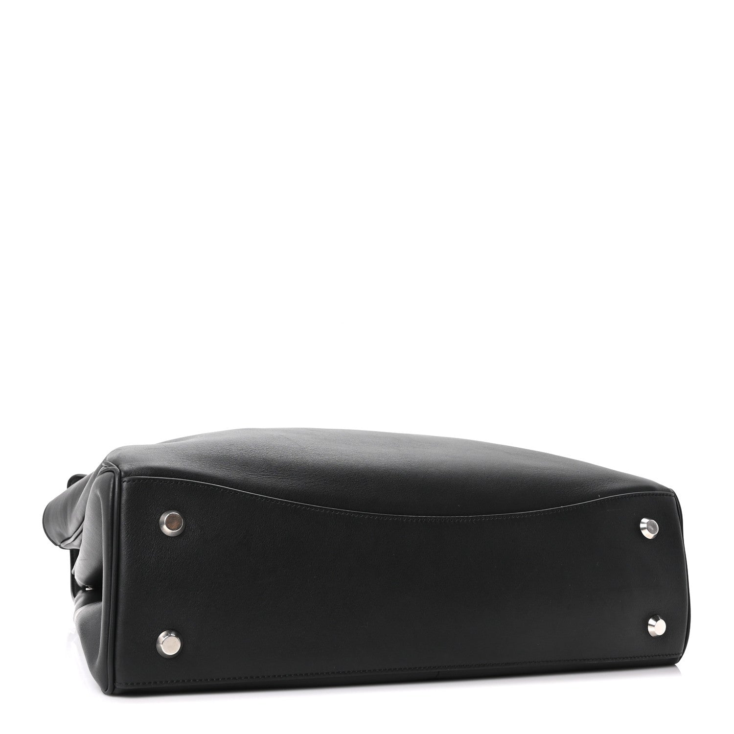 Smooth Calfskin Large Rodeo Top Handle Handbag Black — view 3