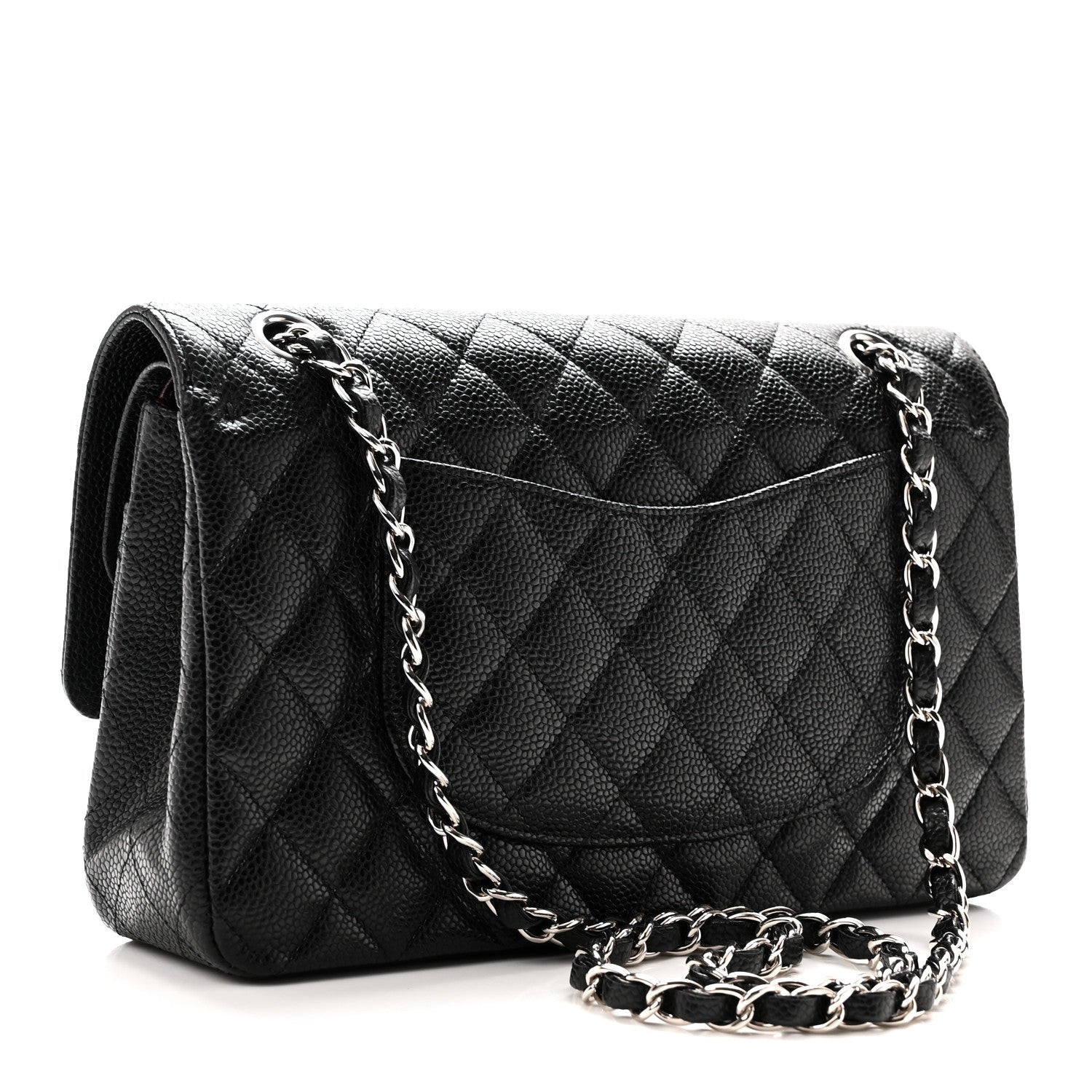 Caviar Quilted Medium Double Flap Black — view 3